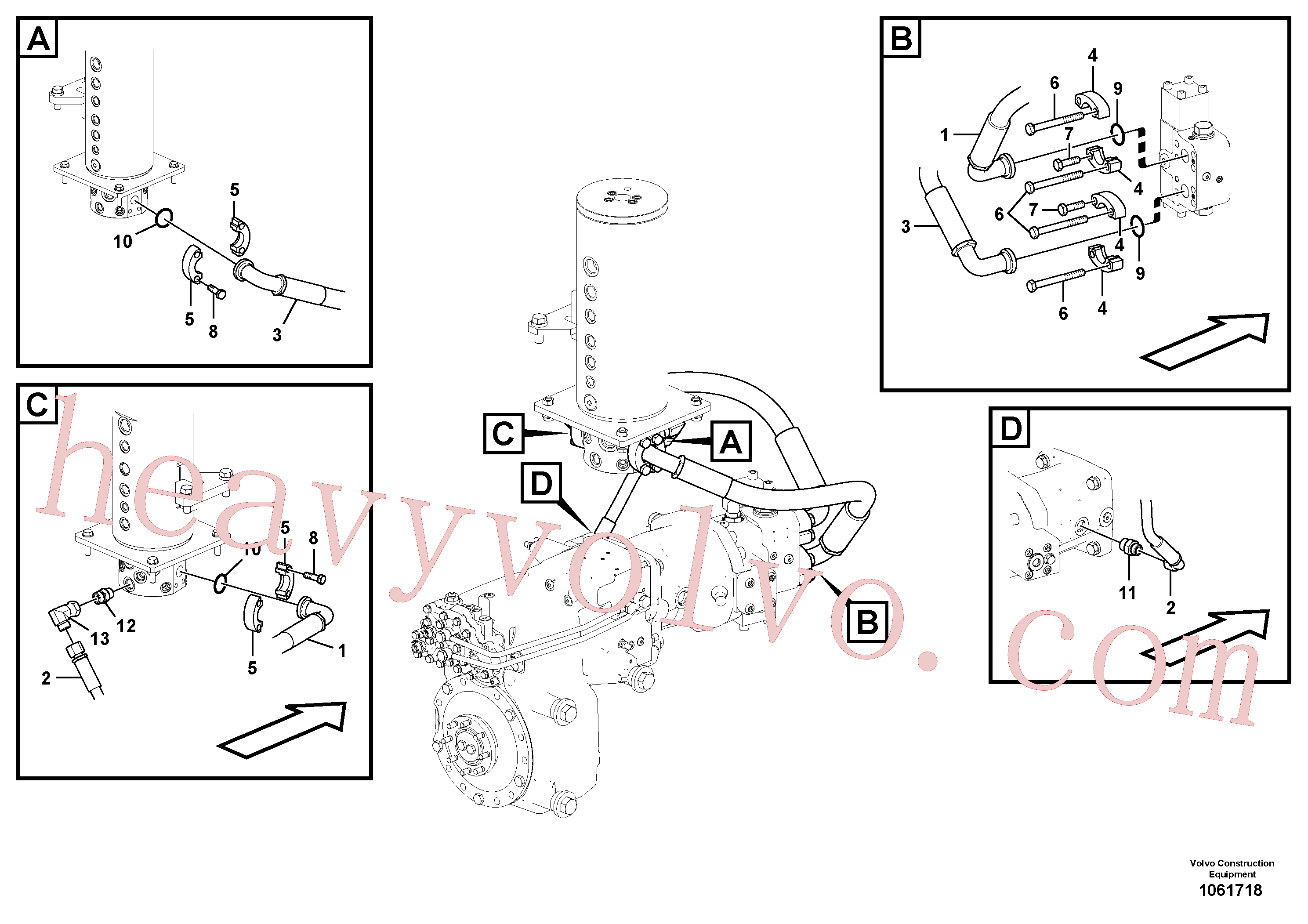 ZM2810962 for Volvo Turning joint line, turning joint to travel motor(1061718 assembly)