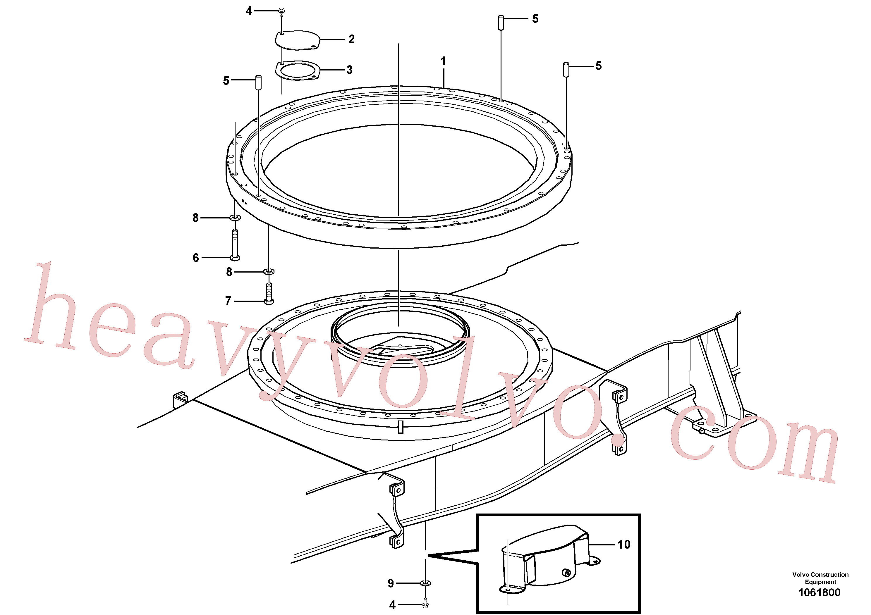 VOE14647524 for Volvo Slewing ring attachment(1061800 assembly)