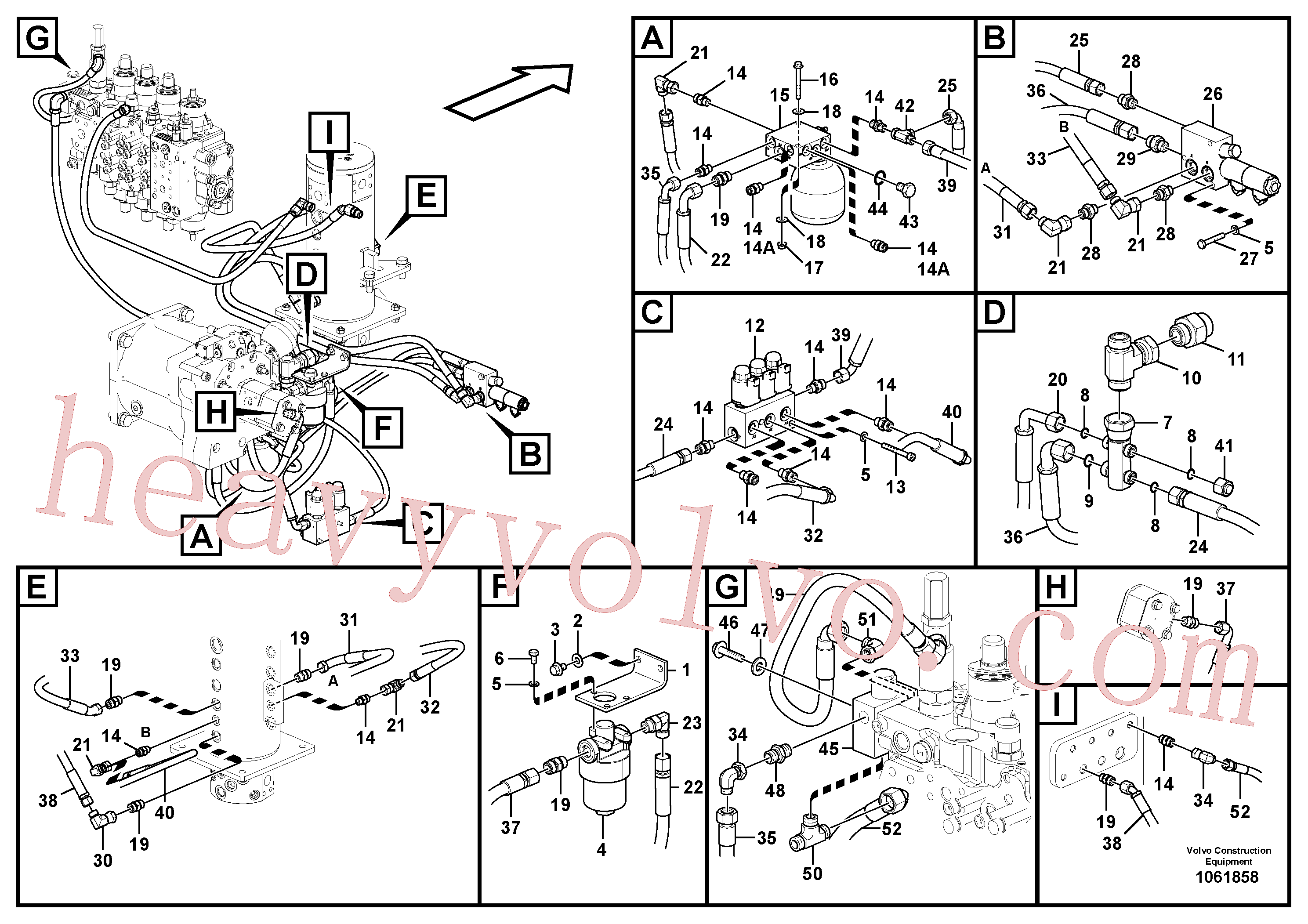 VOE936675 for Volvo Servo system, control valve piping.(1061858 assembly)