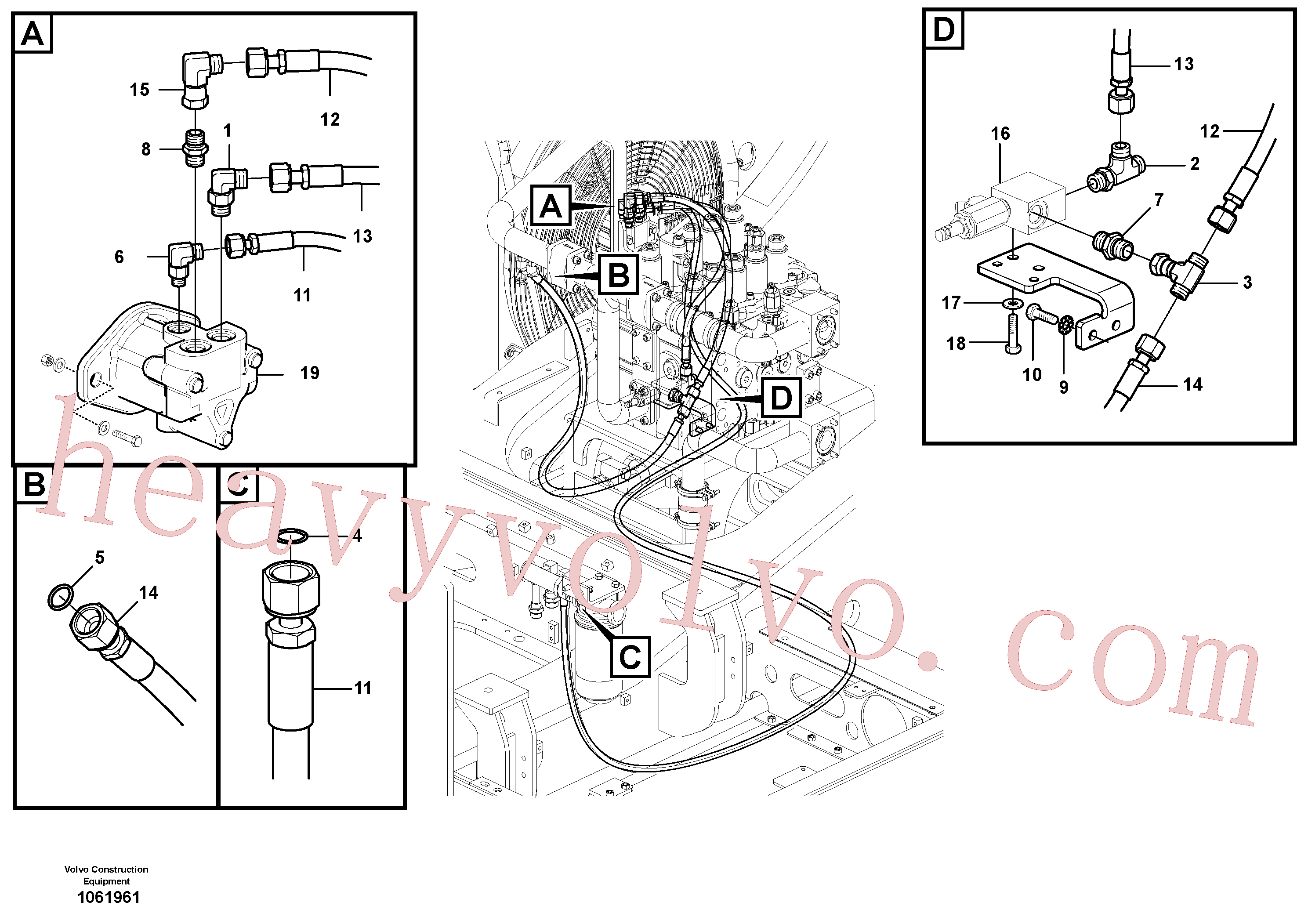 VOE14572729 for Volvo Hydraulic system, oil cooling system(1061961 assembly)