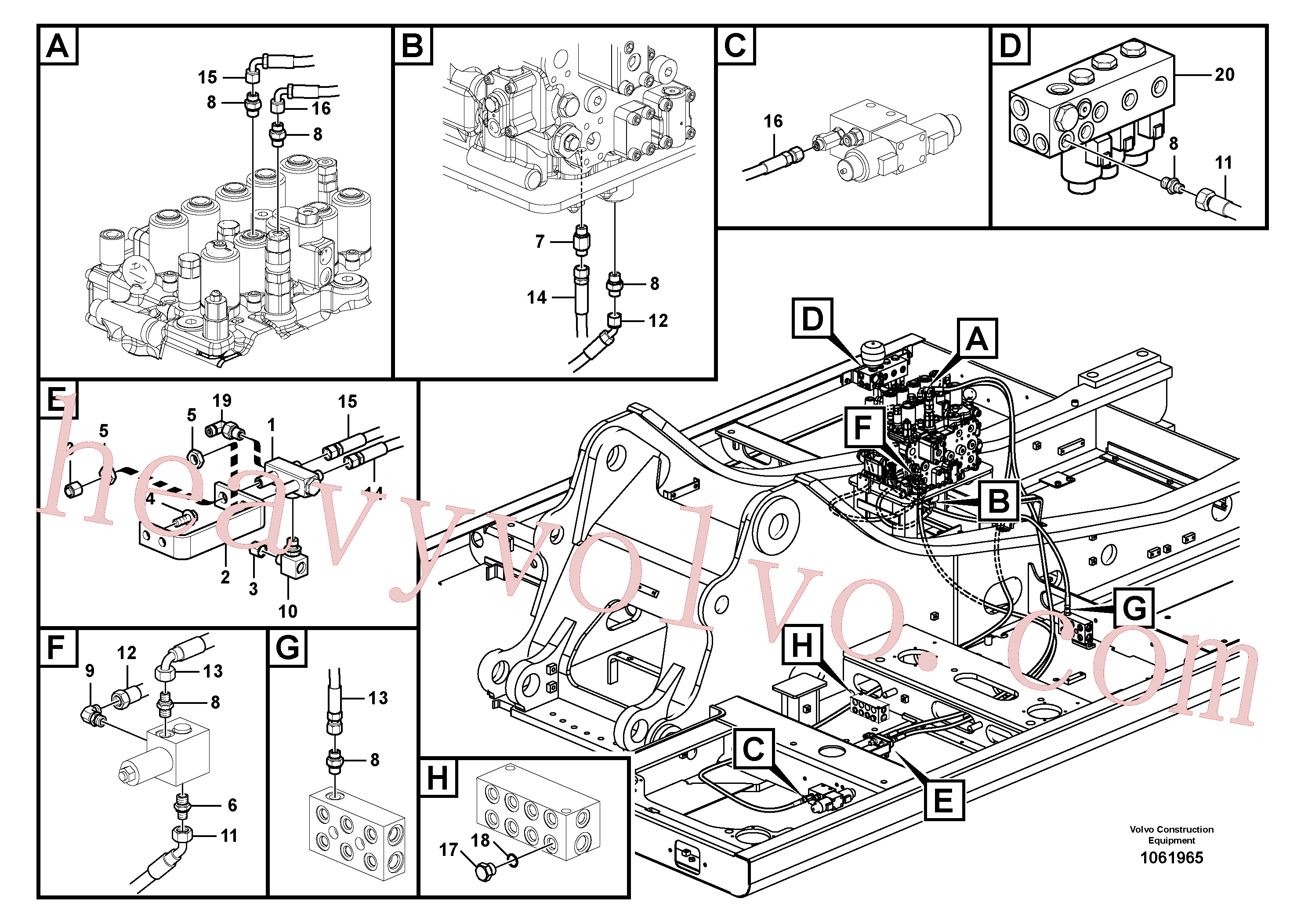 VOE14633370 for Volvo Working hydraulic, hammer and shear for 2nd pump flow(1061965 assembly)