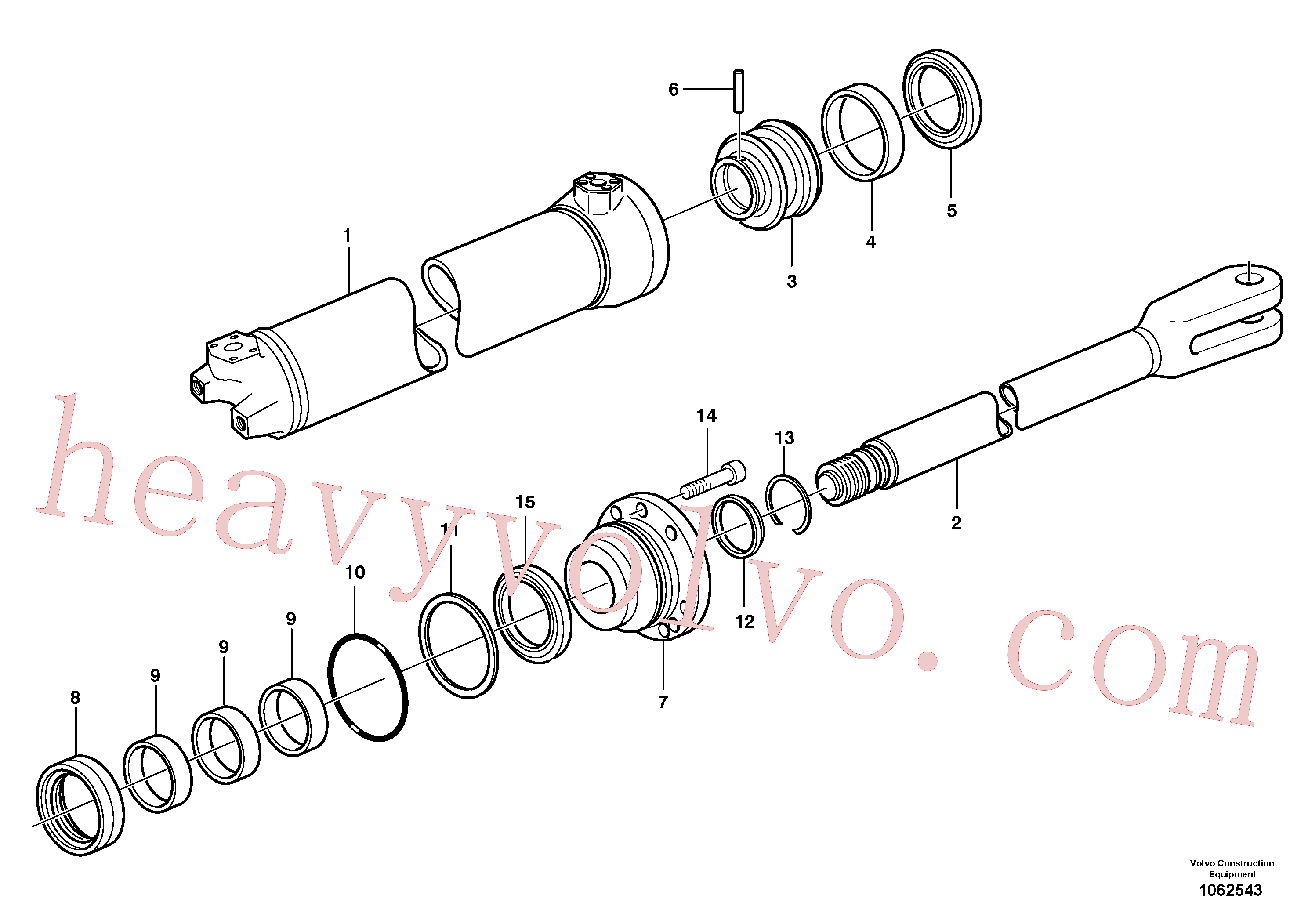 VOE14012325 for Volvo Hoist cylinder(1062543 assembly)