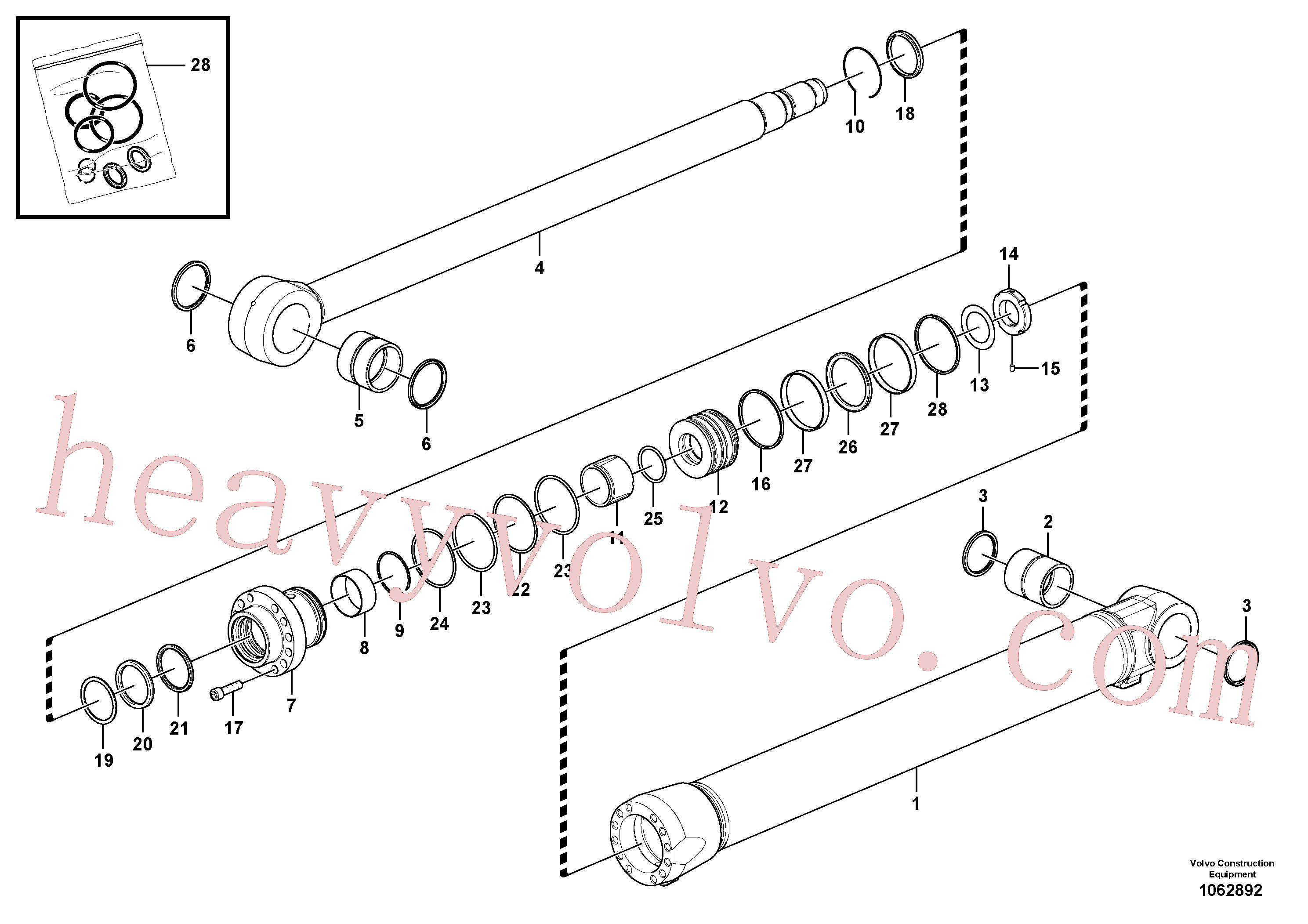 SA9612-08540 for Volvo Boom cylinder(1062892 assembly)