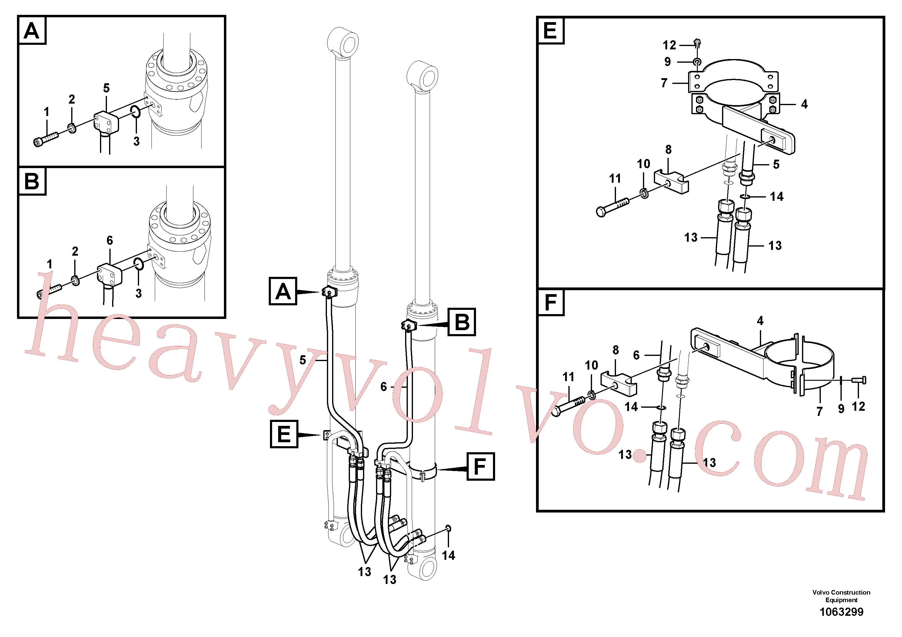 VOE14677636 for Volvo Working hydraulic, boom cylinder(1063299 assembly)