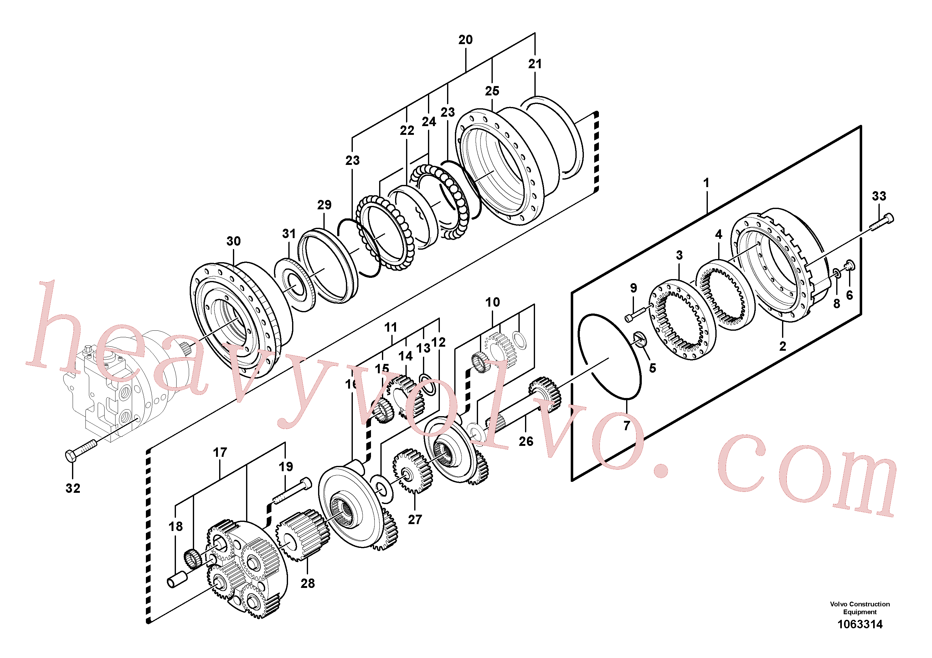 VOE14608964 for Volvo Travel gearbox(1063314 assembly)