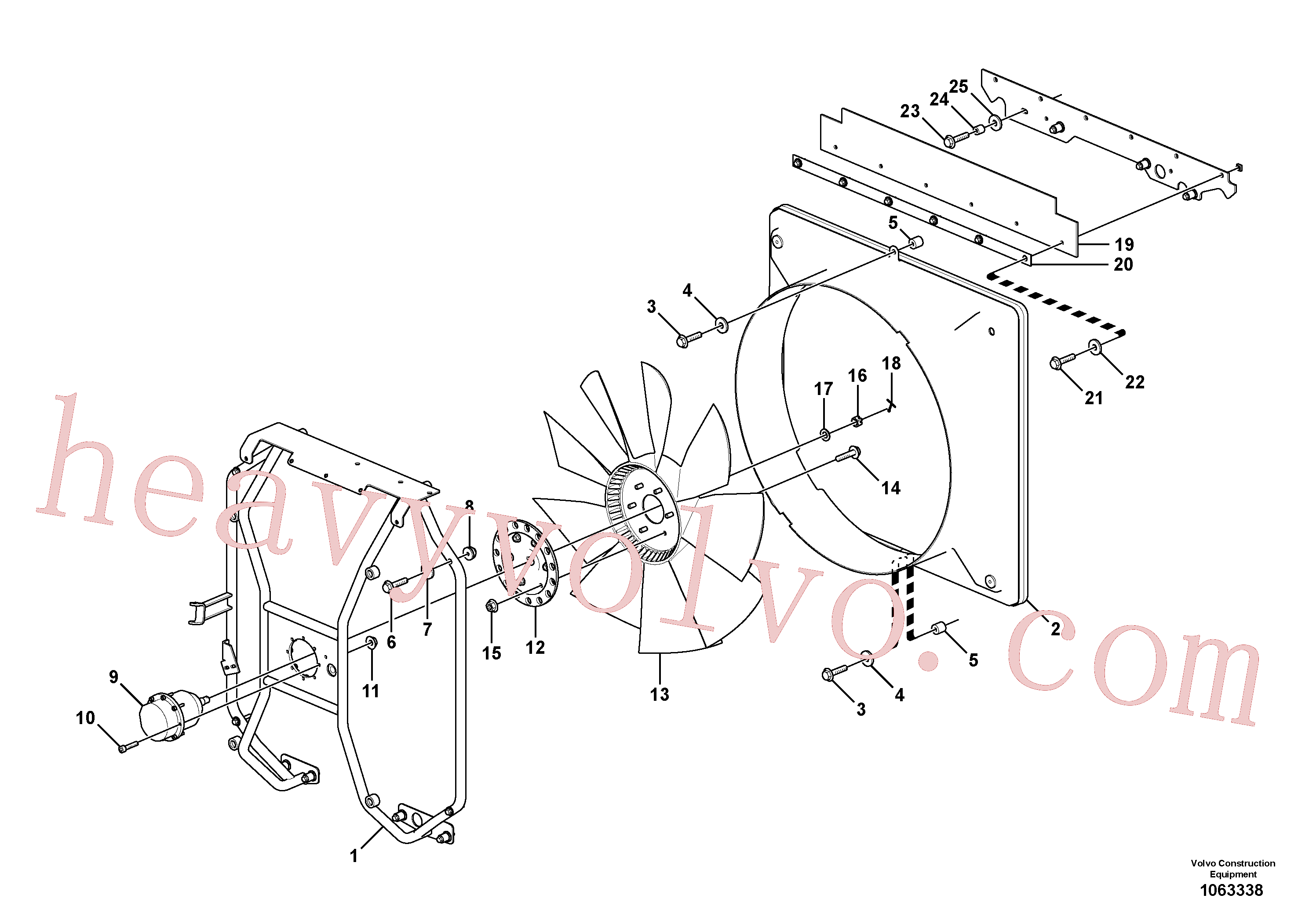 VOE843028 for Volvo Fan and fan shroud(1063338 assembly)