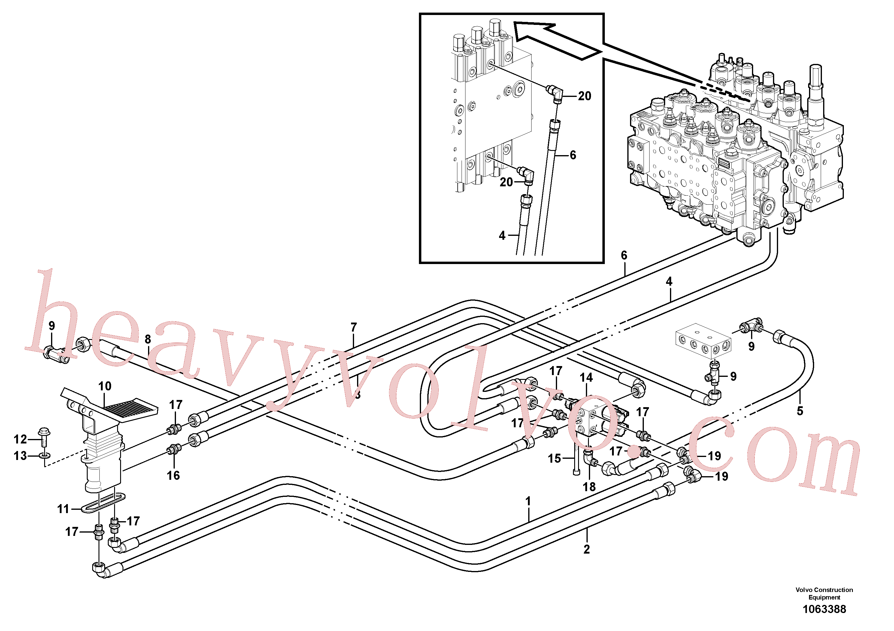 VOE15036393 for Volvo Servo system, hammer and shear(1063388 assembly)