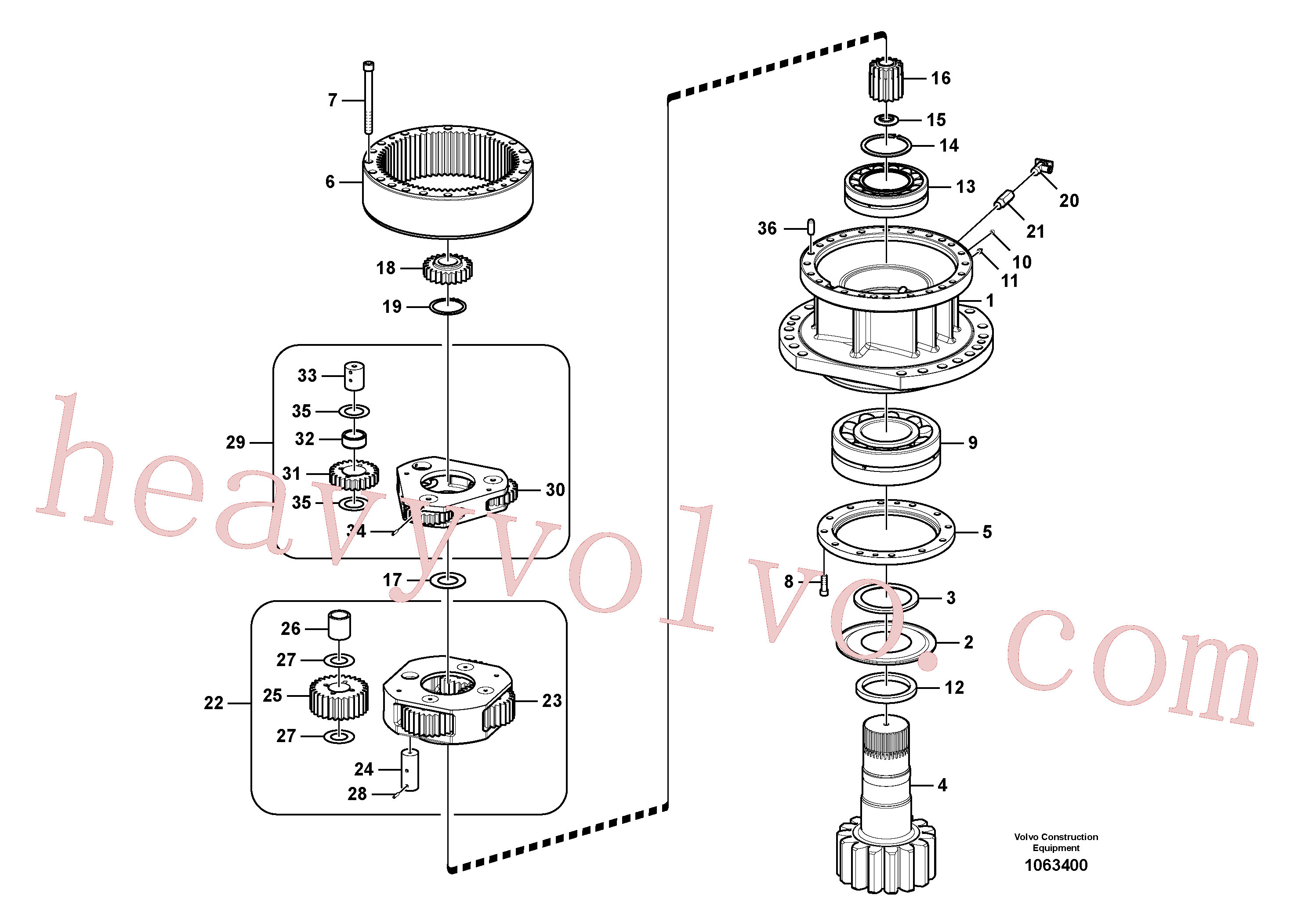 VOE14547271 for Volvo Swing gearbox(1063400 assembly)