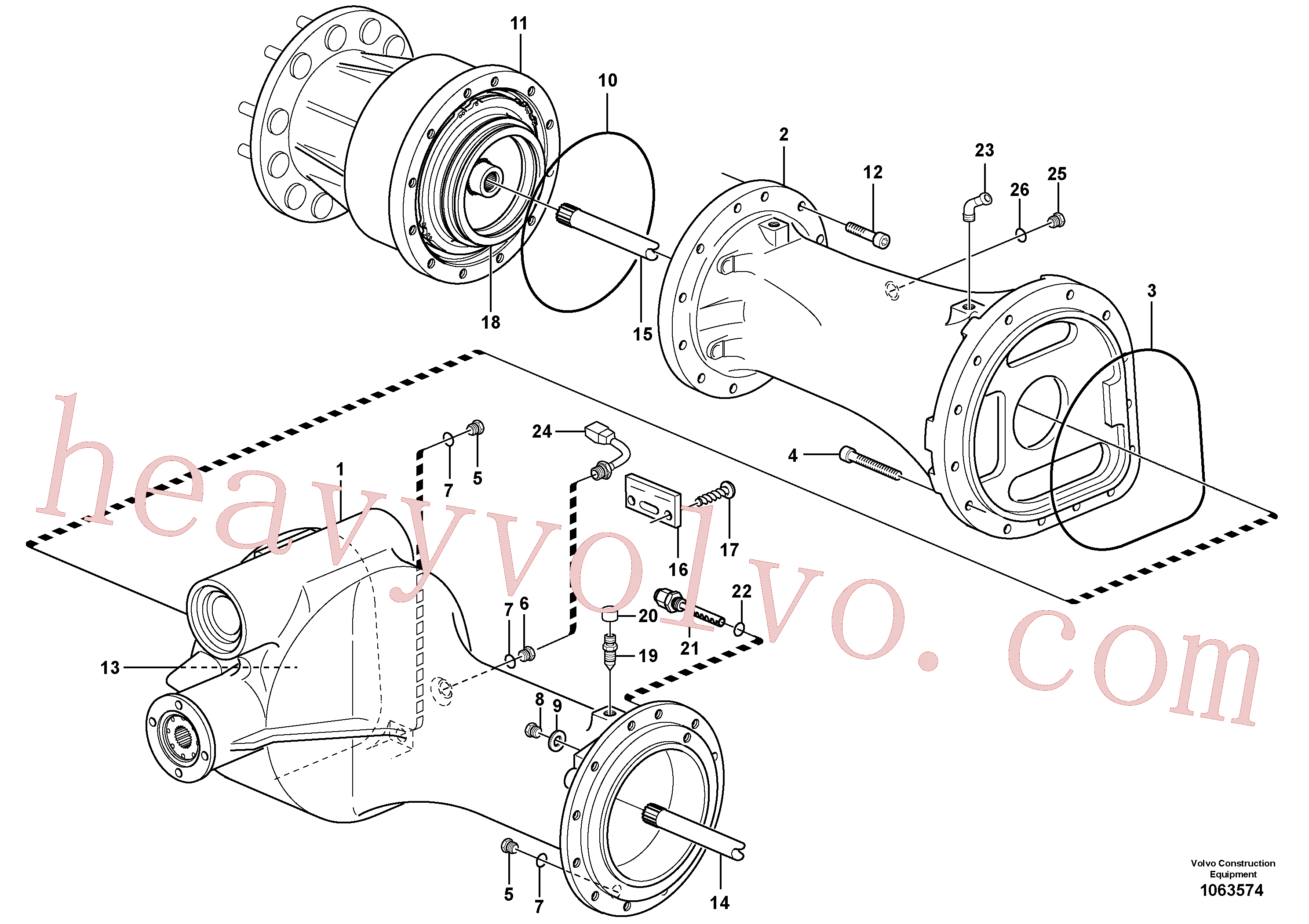 VOE960632 for Volvo Planet shaft, rear(1063574 assembly)