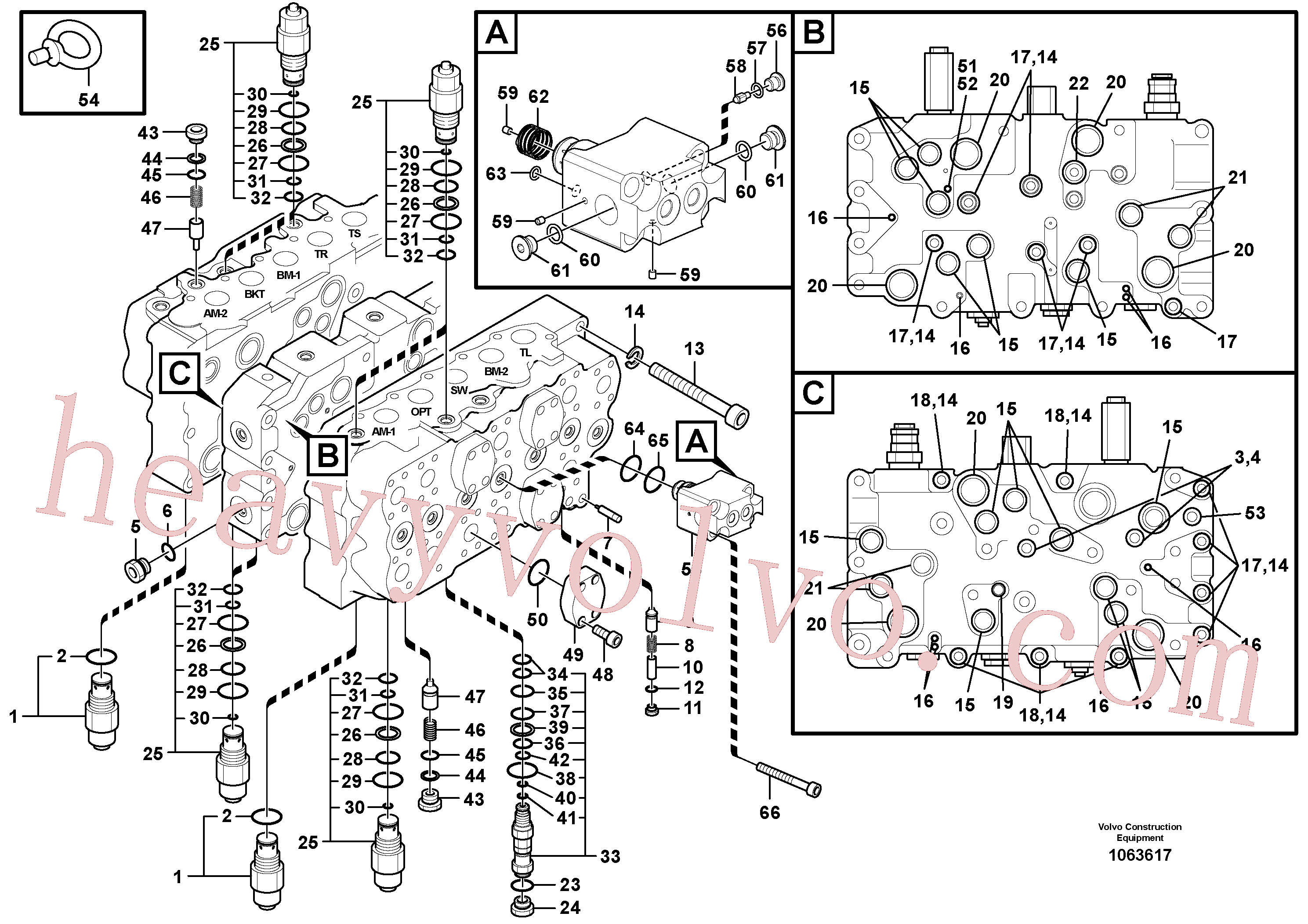 VOE14571742 for Volvo Main control valve(1063617 assembly)