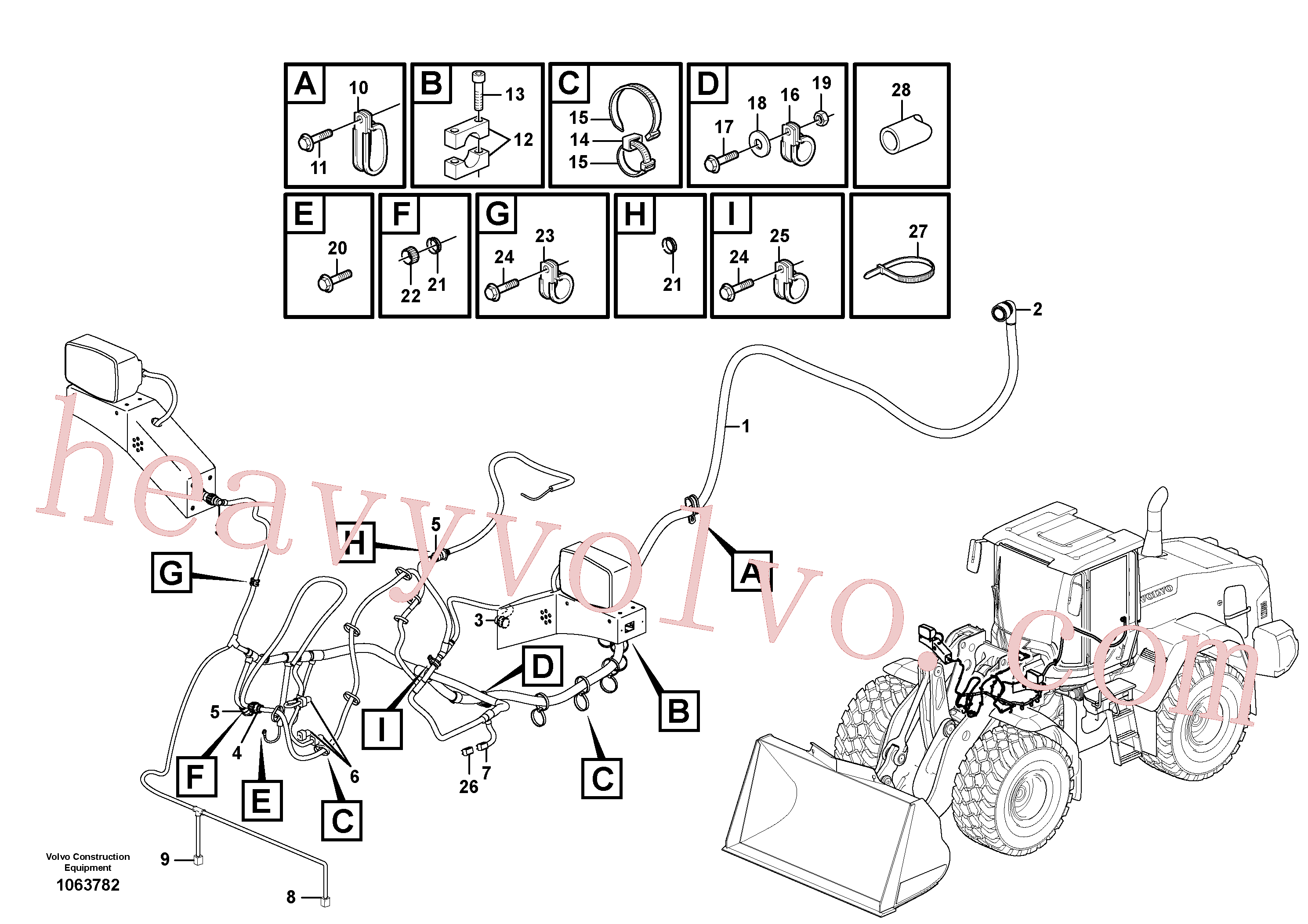 VOE942314 for Volvo Cable harness, front(1063782 assembly)