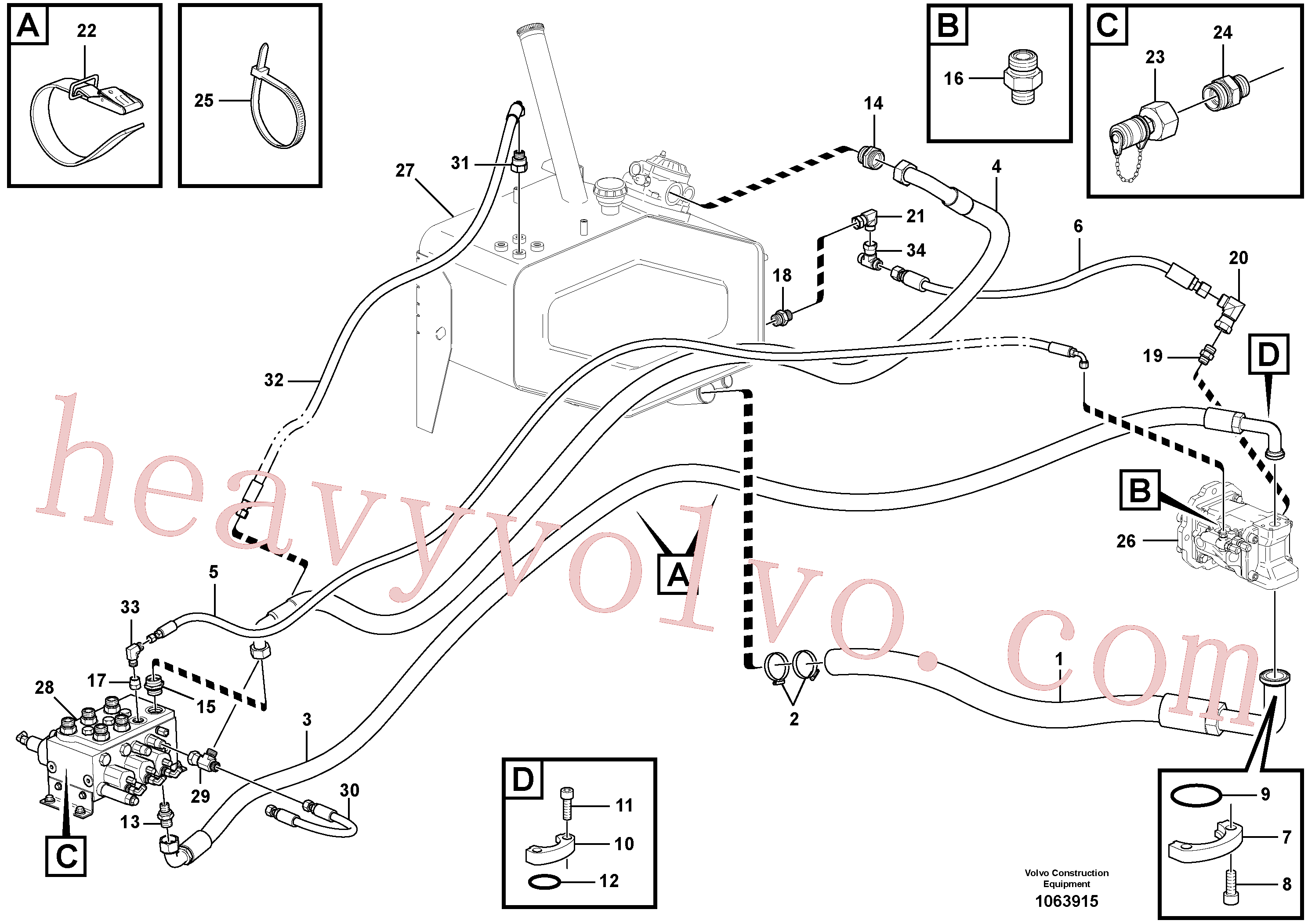 VOE936712 for Volvo Lines - rear vehicle(1063915 assembly)