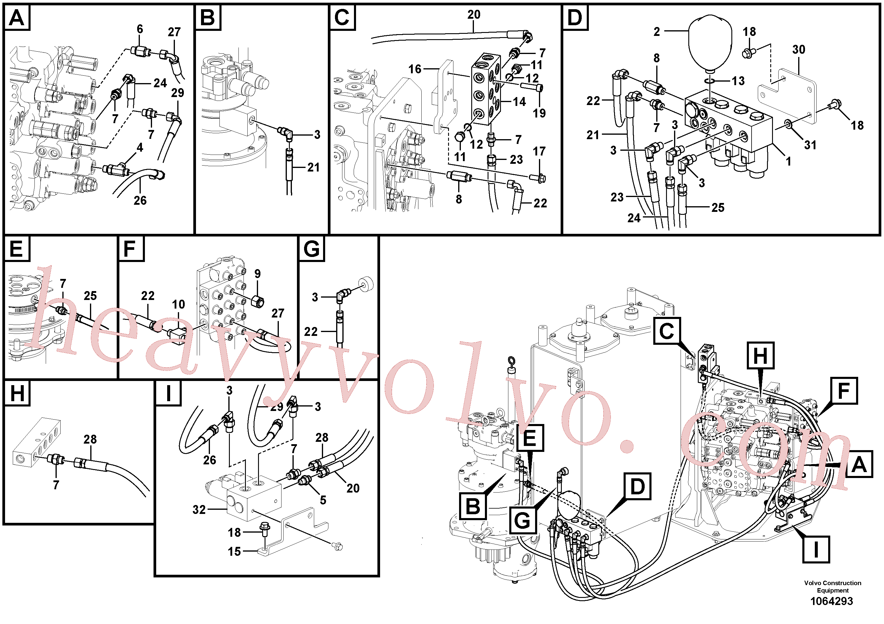 VOE14633370 for Volvo Servo system, control valve to solenoid valve(1064293 assembly)