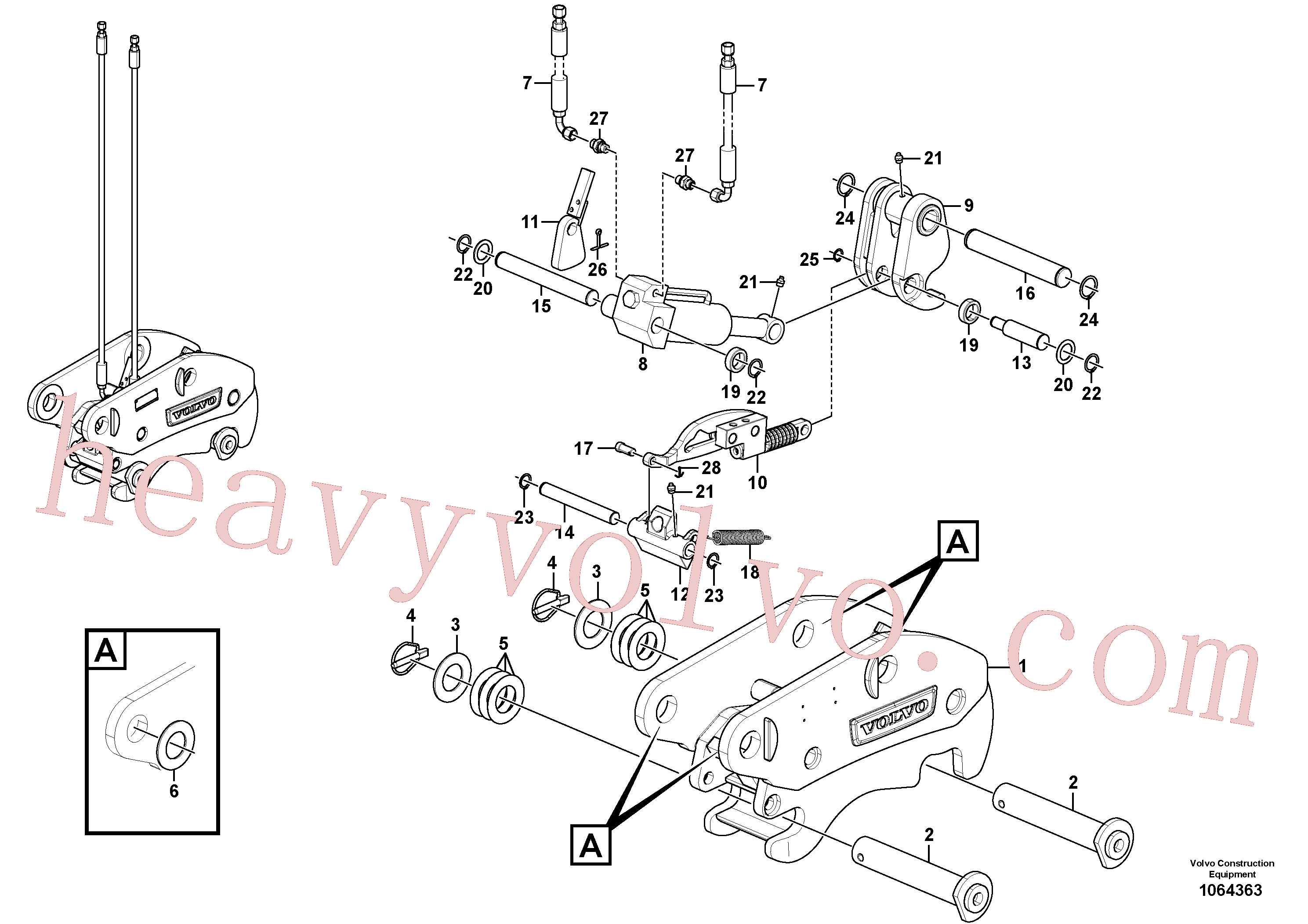 VOE907838 for Volvo Hydraulic attachment bracket(1064363 assembly)