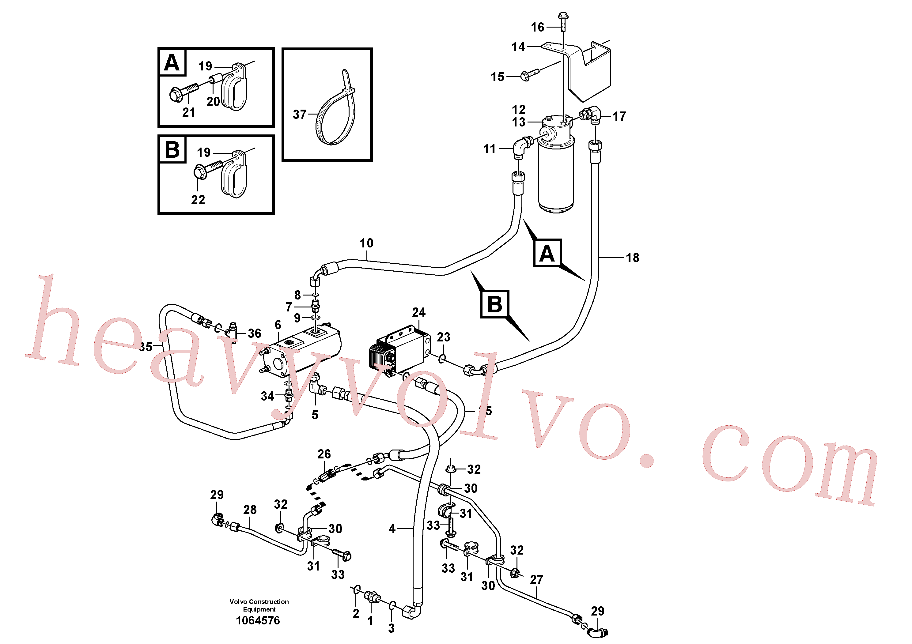 VOE937364 for Volvo Oil cooler, rear, pump circuit.(1064576 assembly)