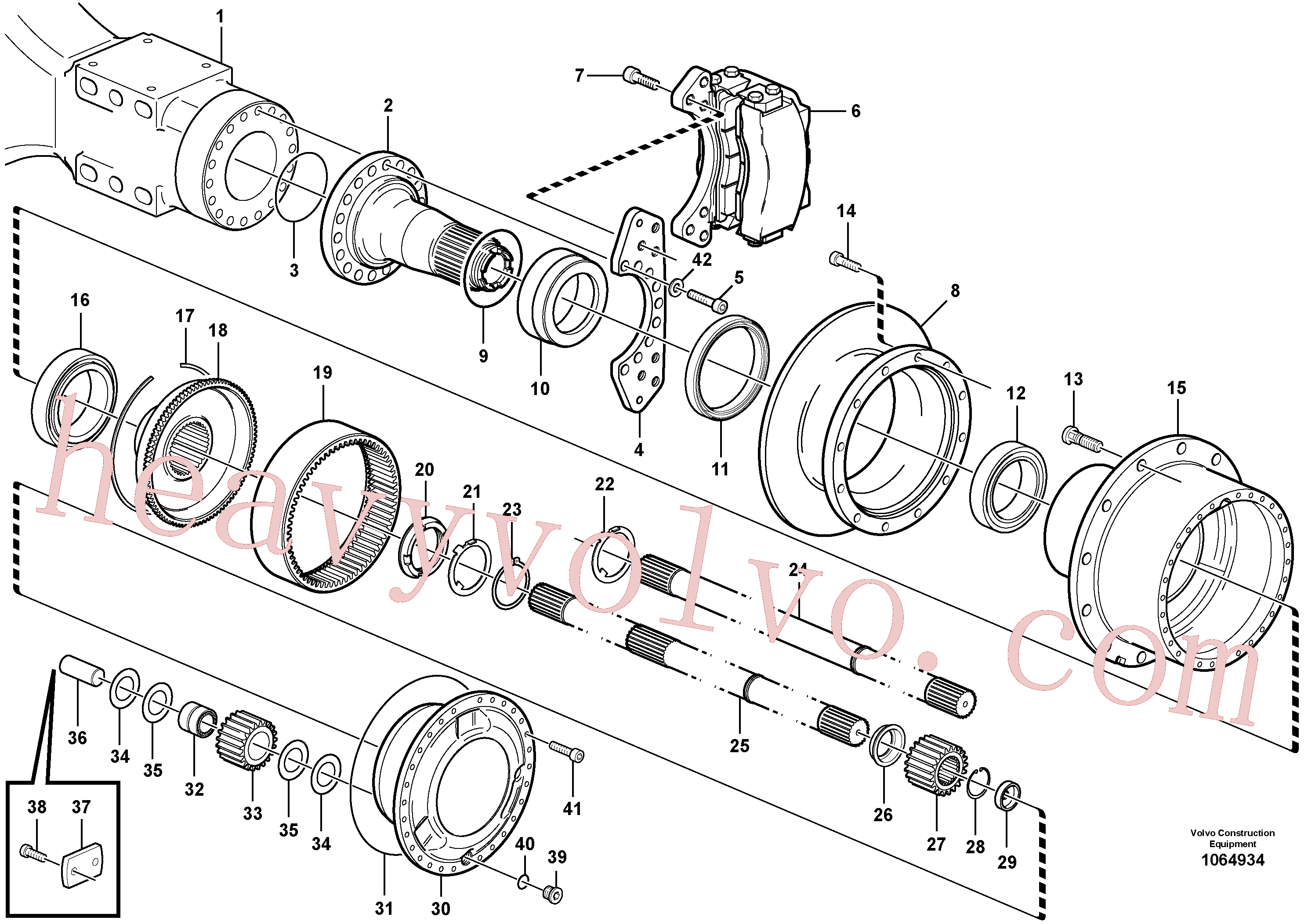 VOE958228 for Volvo Hub reduction, axle 1 load unit, Hub reduction, axle 2 load unit, Hub reduction, motorunit(1064934 assembly)