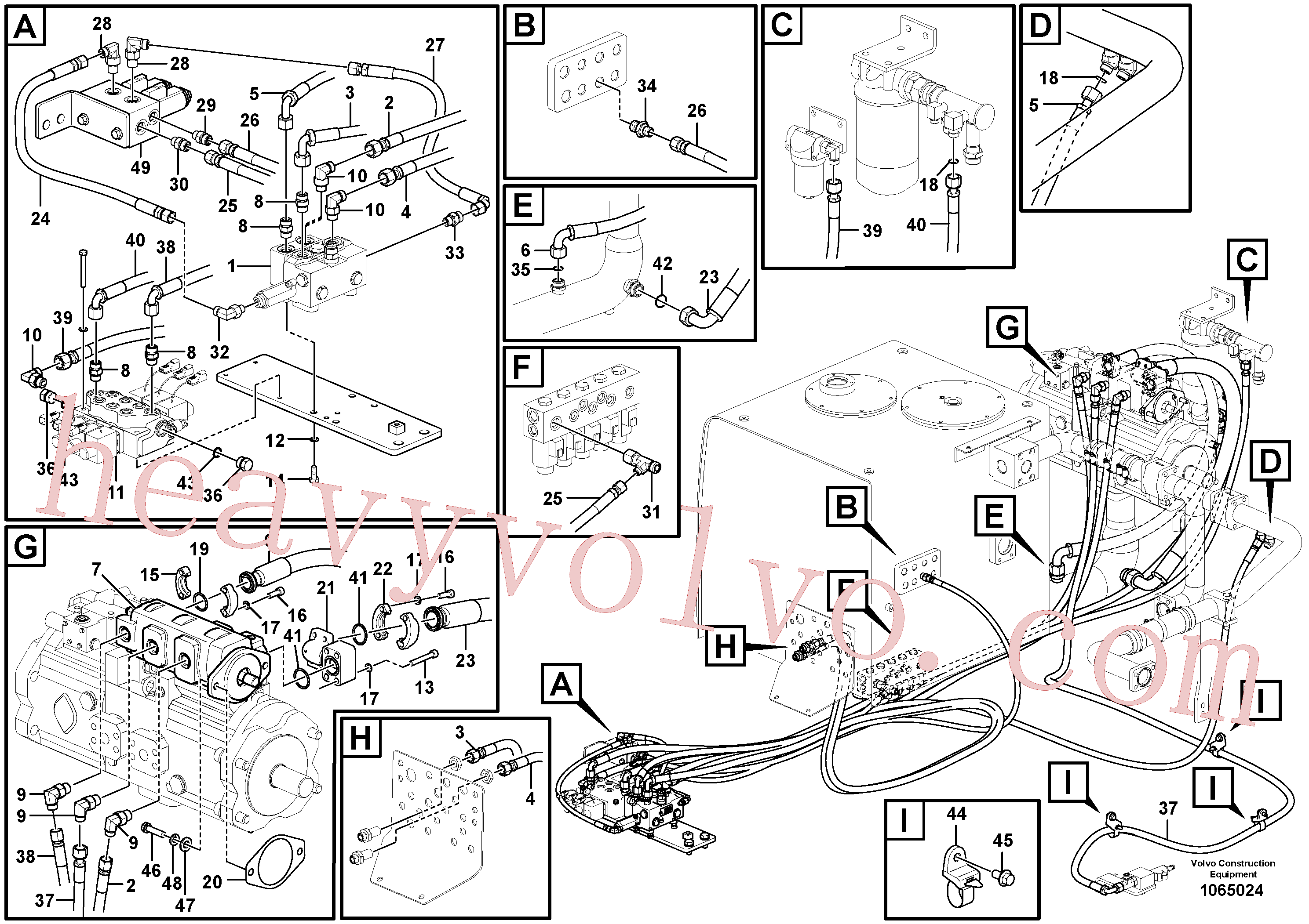 VOE15167146 for Volvo Working hydraulic, slope and rotator on upper frame(1065024 assembly)