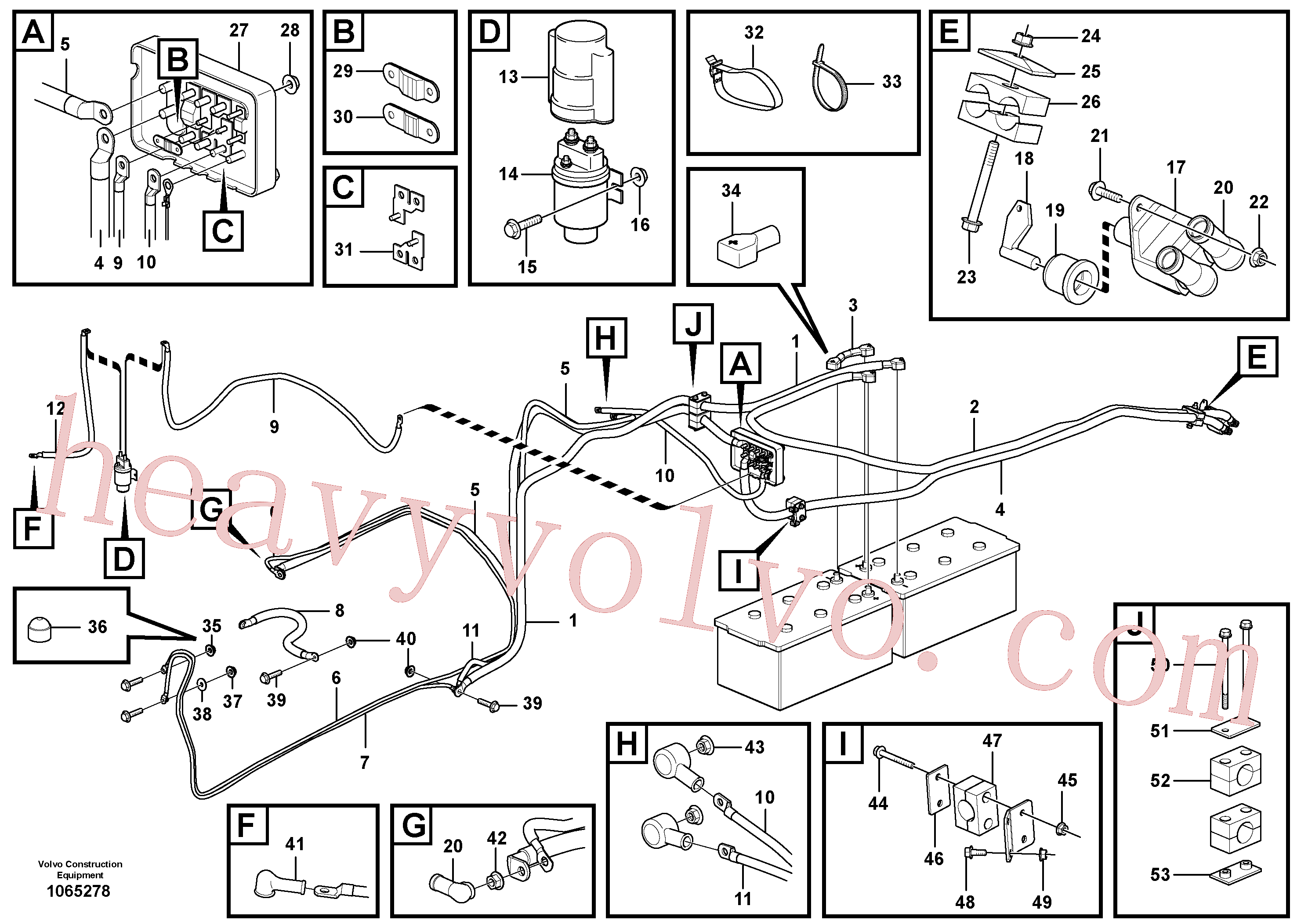 VOE969982 for Volvo Battery cable and main switch(1065278 assembly)