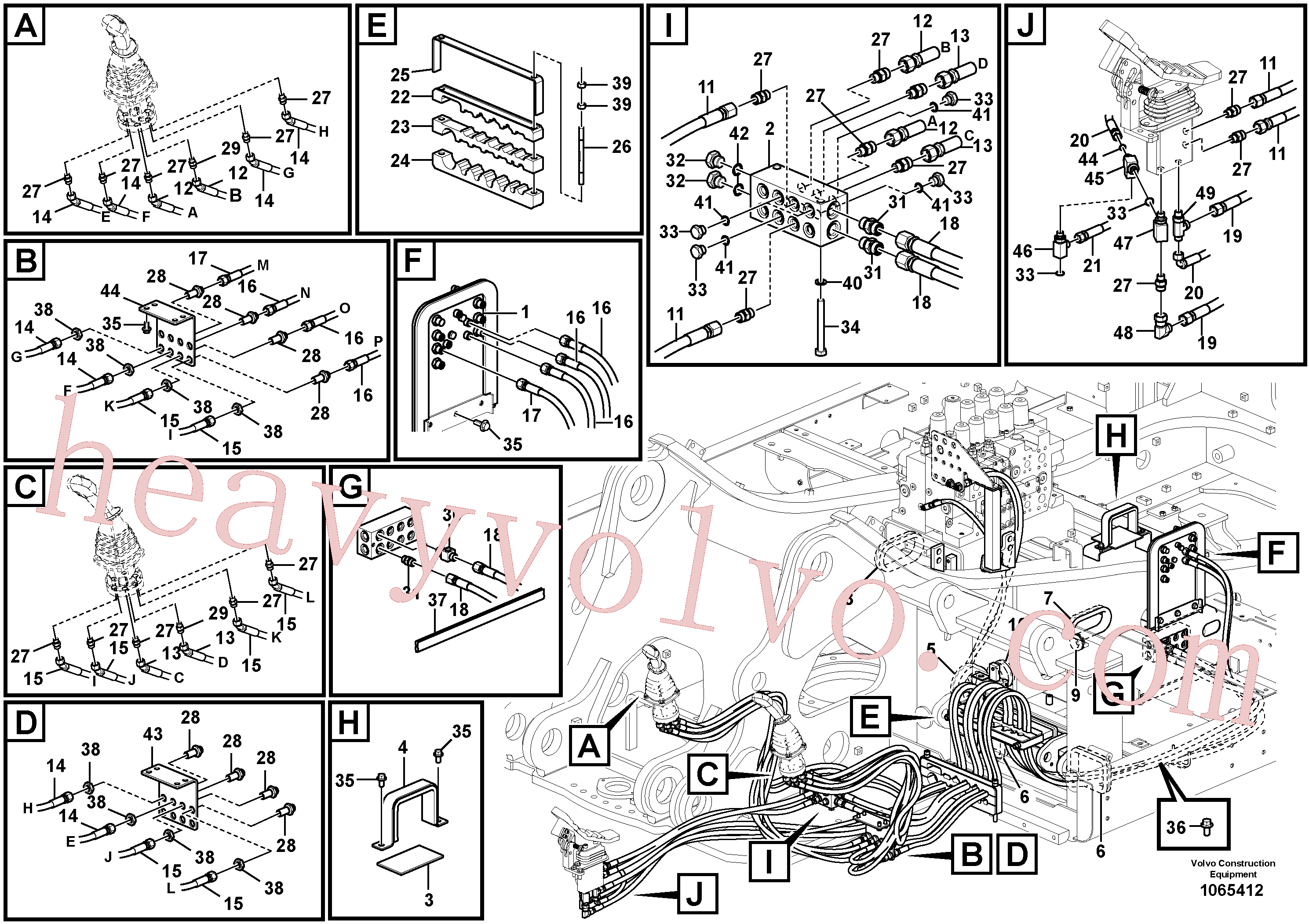 VOE14538921 for Volvo Servo system, control valve to remote control valve(1065412 assembly)