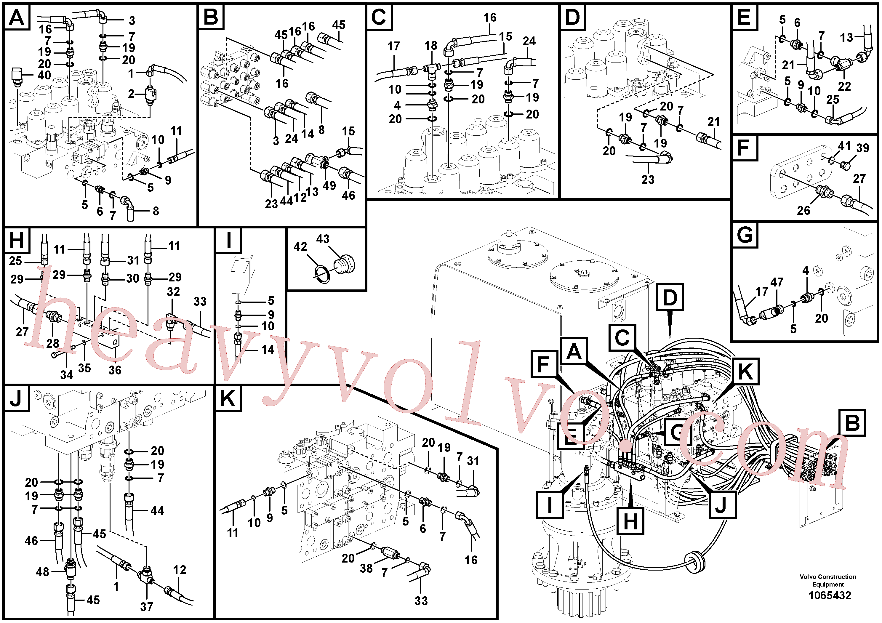 VOE14538783 for Volvo Servo system, control valve to remote control valve(1065432 assembly)