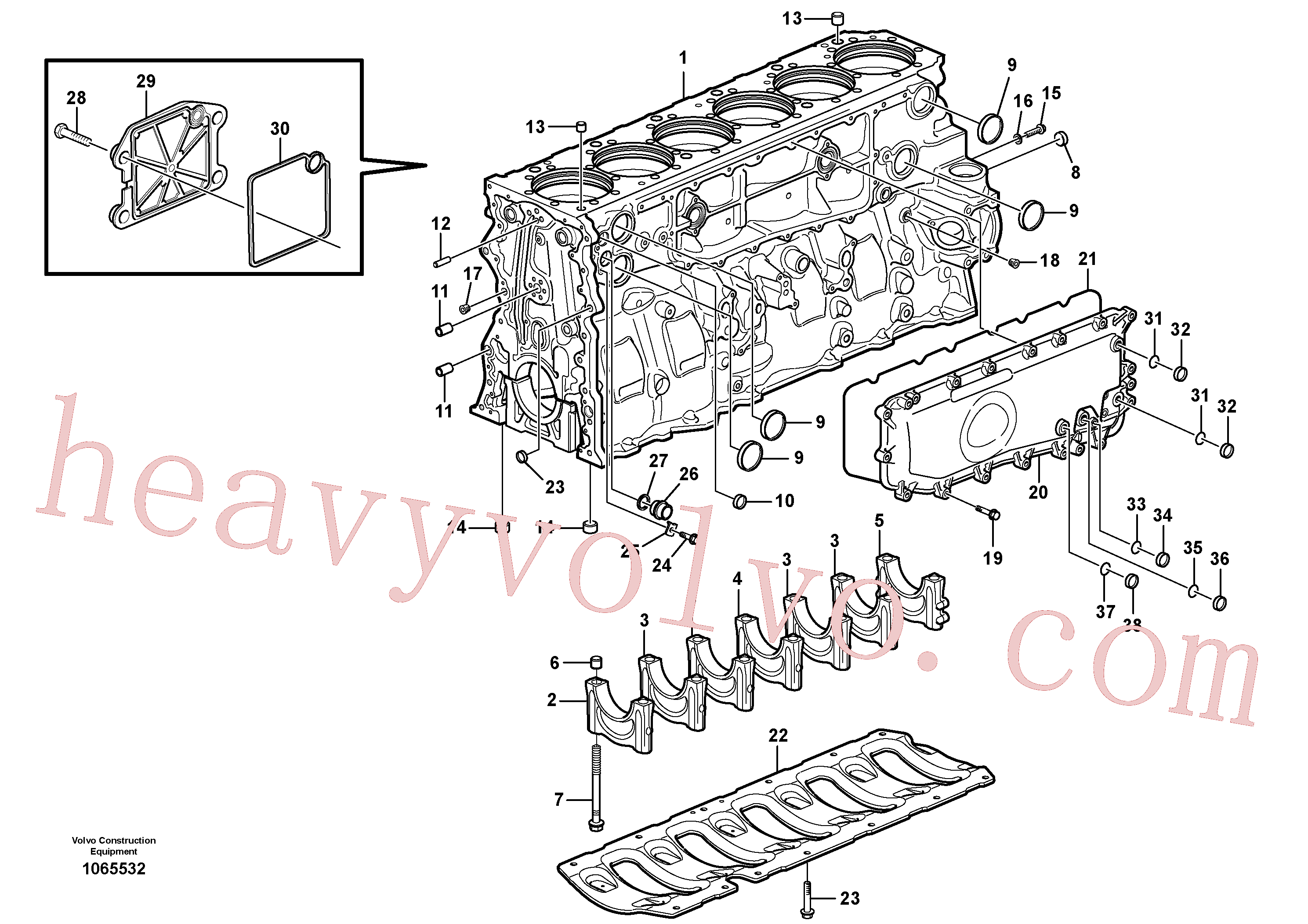 VOE968208 for Volvo Cylinder block(1065532 assembly)