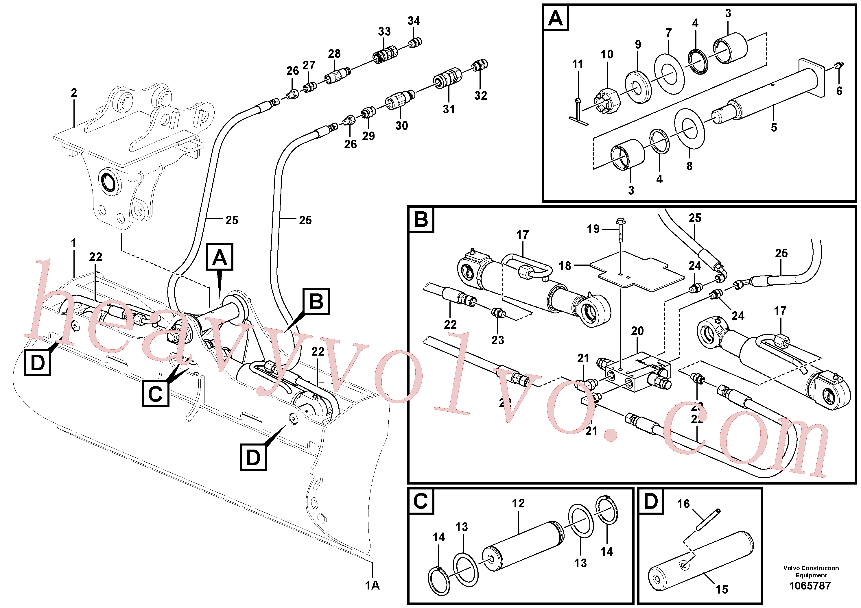 PJ6140034 for Volvo Ditch cleaning bucket for direct fitting(1065787 assembly)