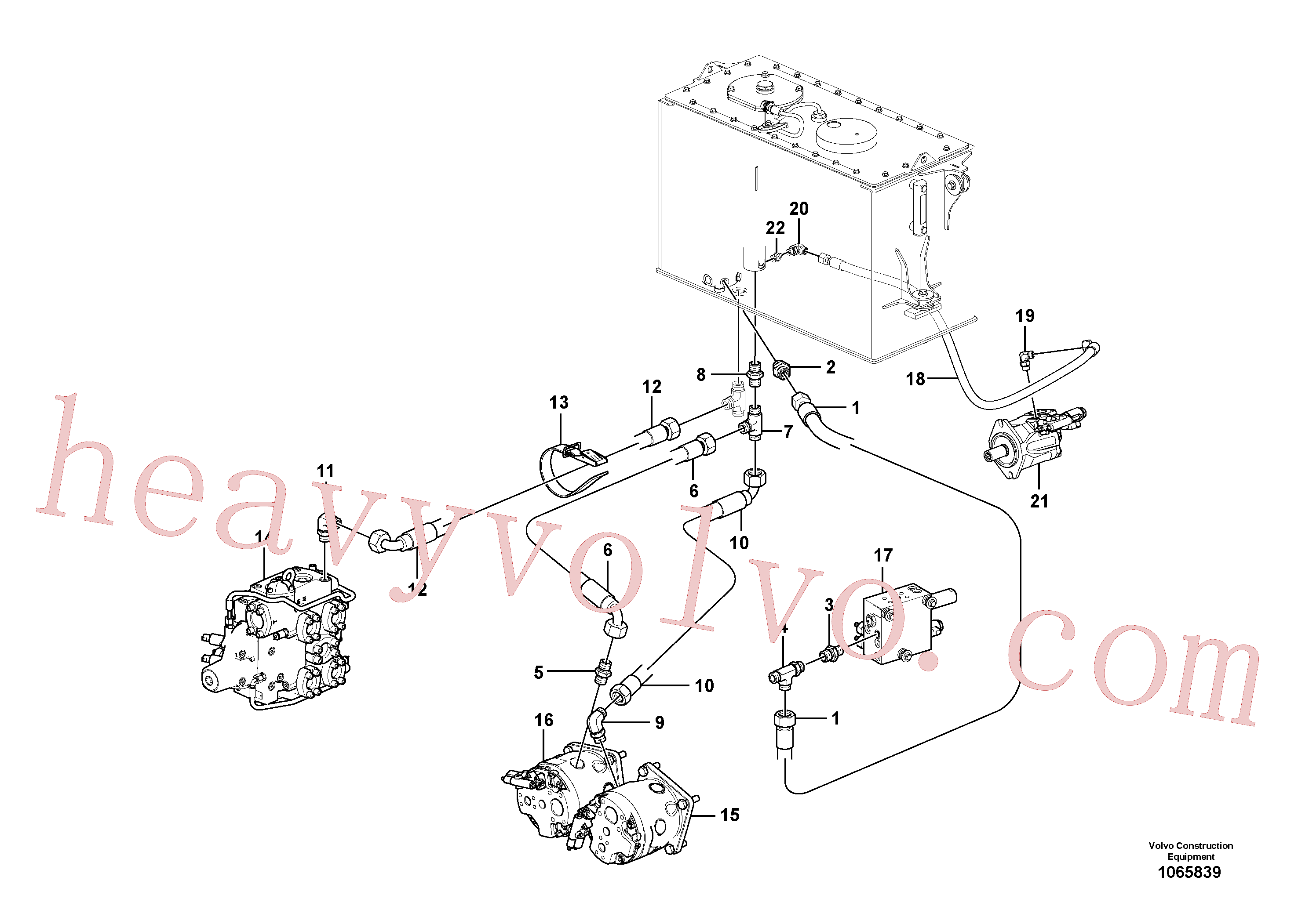 VOE11104606 for Volvo Oil-bleed line, pump(1065839 assembly)