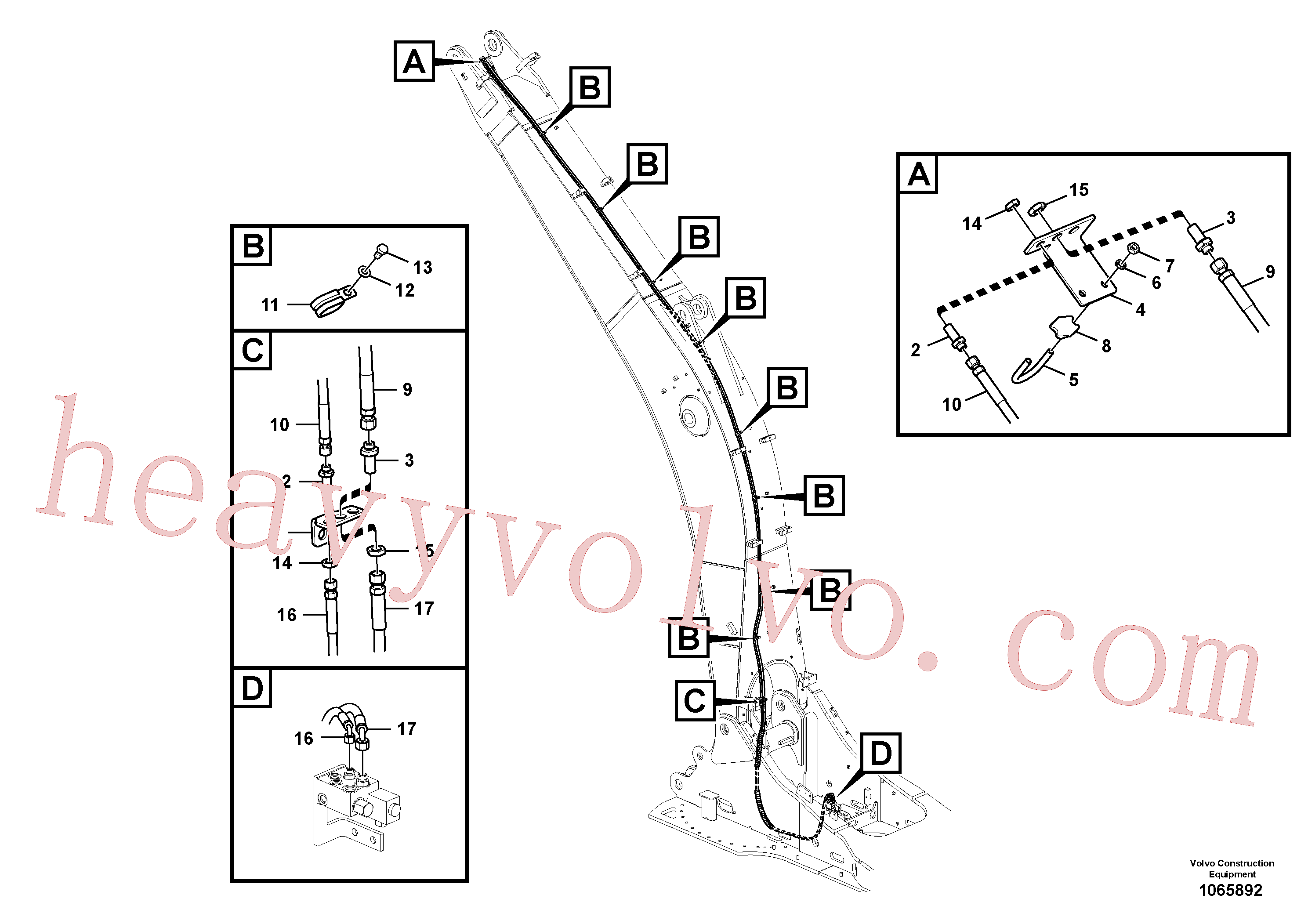 VOE14880632 for Volvo Working hydraulic, quick fit on boom(1065892 assembly)