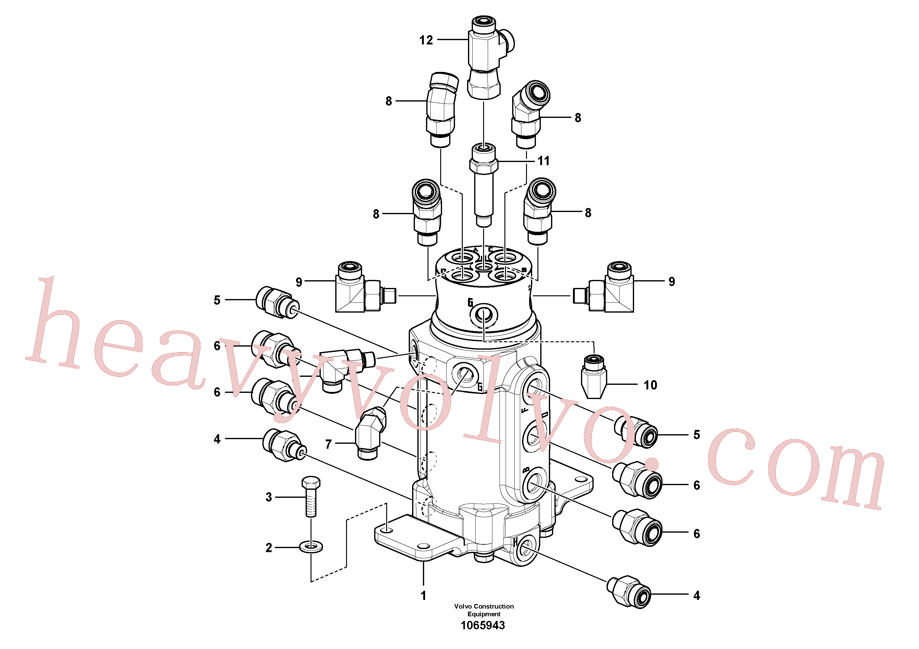 VOE15611617 for Volvo Swivel joint equipment(1065943 assembly)