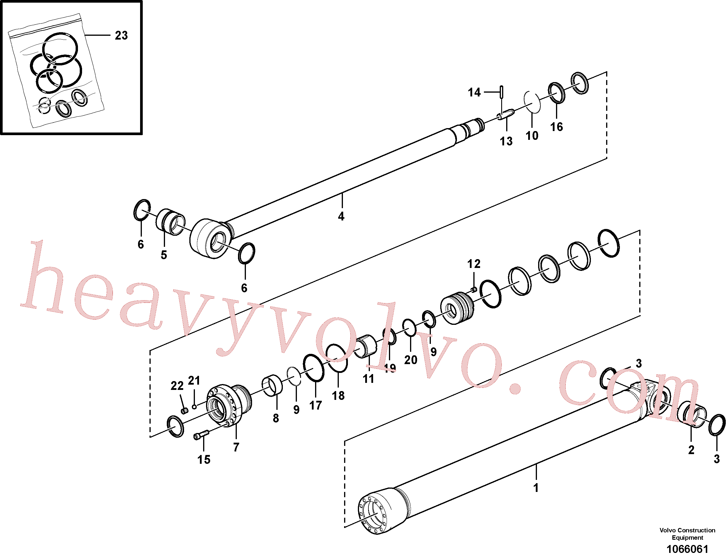 VOE14588972 for Volvo Dipper arm cylinder(1066061 assembly)