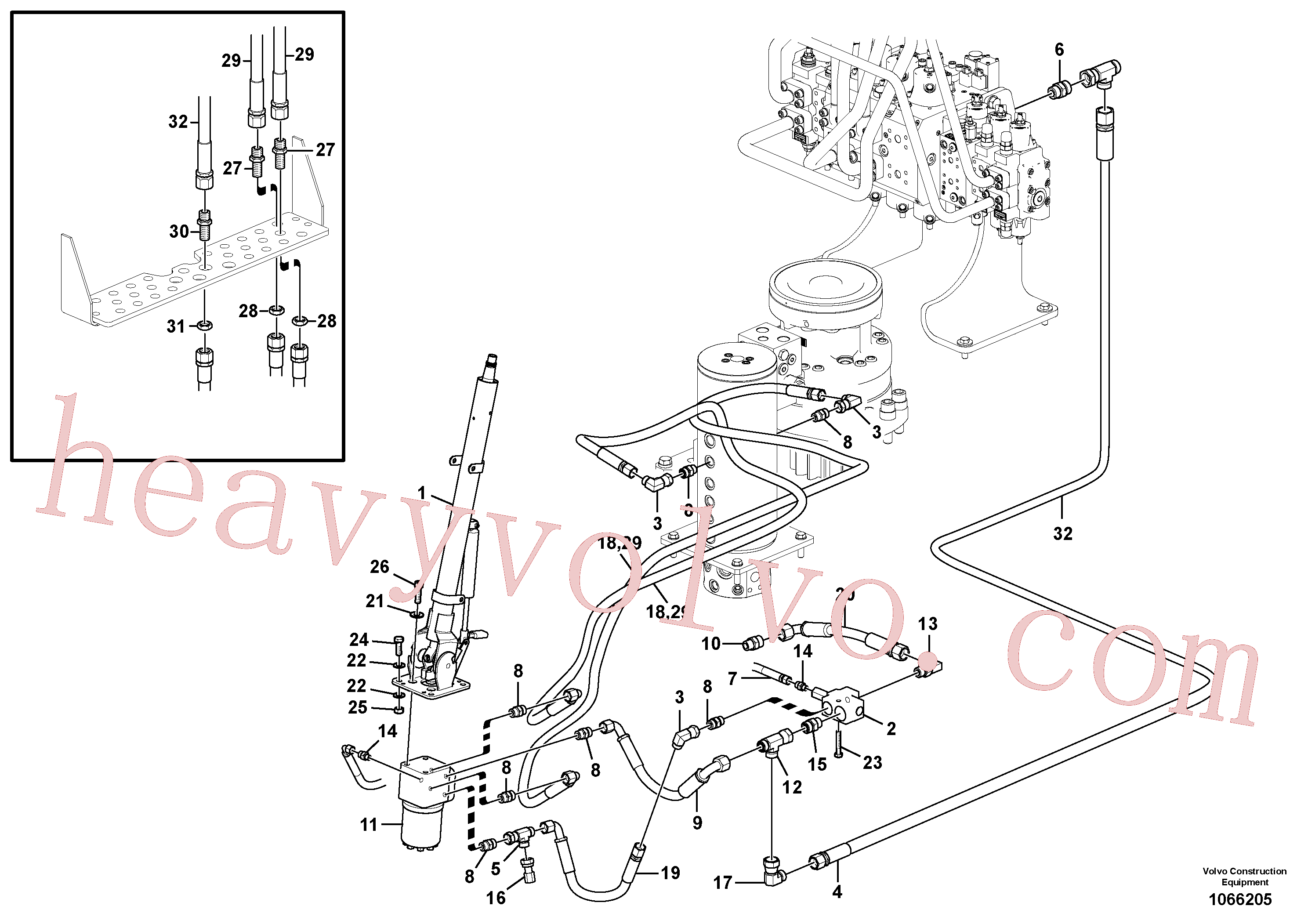 VOE13933908 for Volvo Hydraulic system, steering line(1066205 assembly)