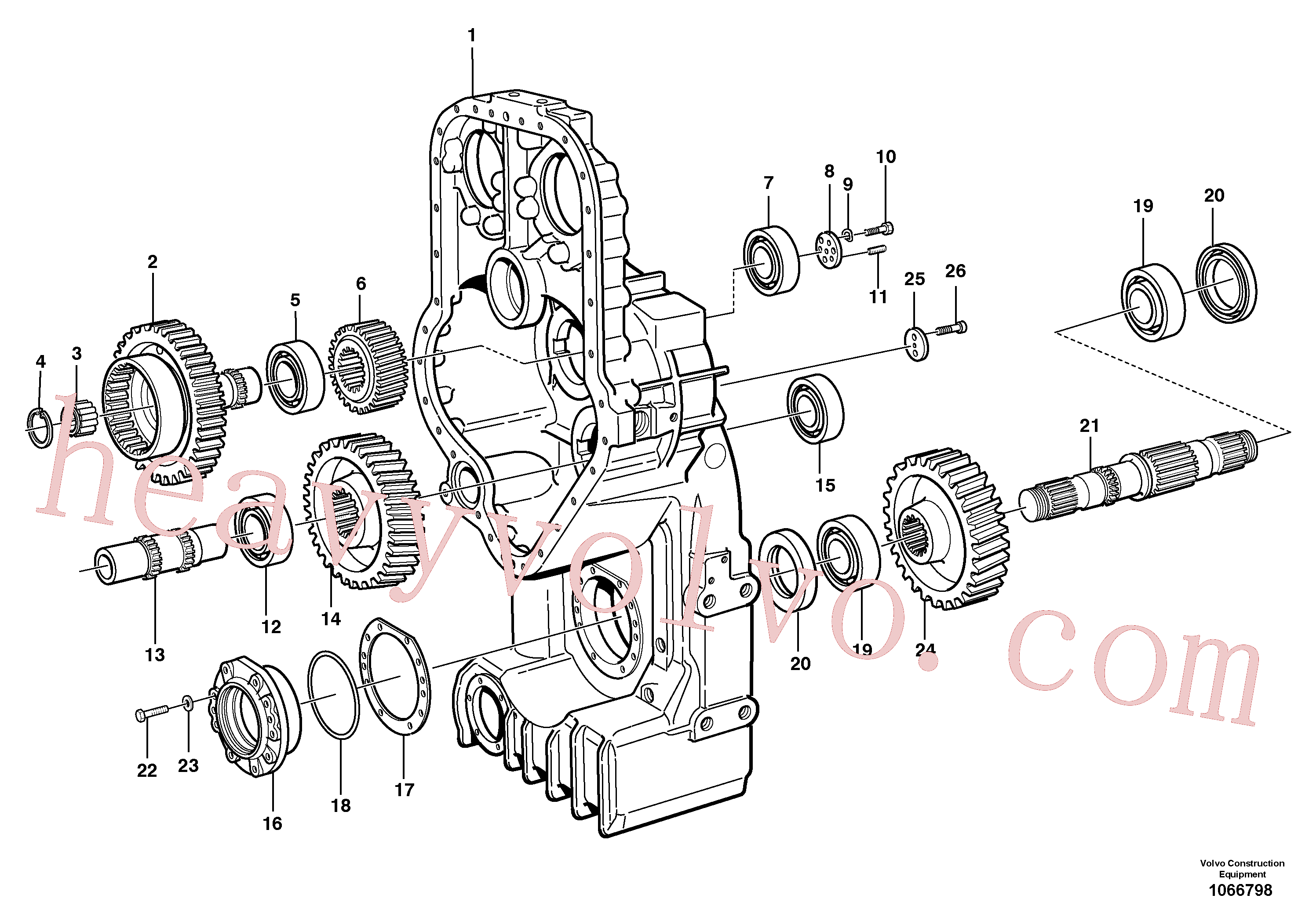 VOE184697 for Volvo Transfer case, gears and shafts(1066798 assembly)