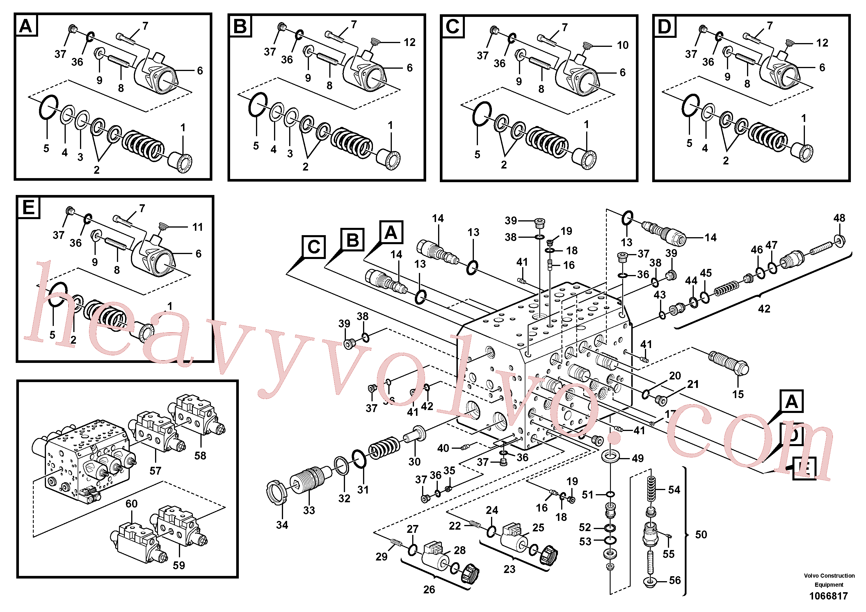 VOE11704828 for Volvo Main valve assembly, assembly block(1066817 assembly)