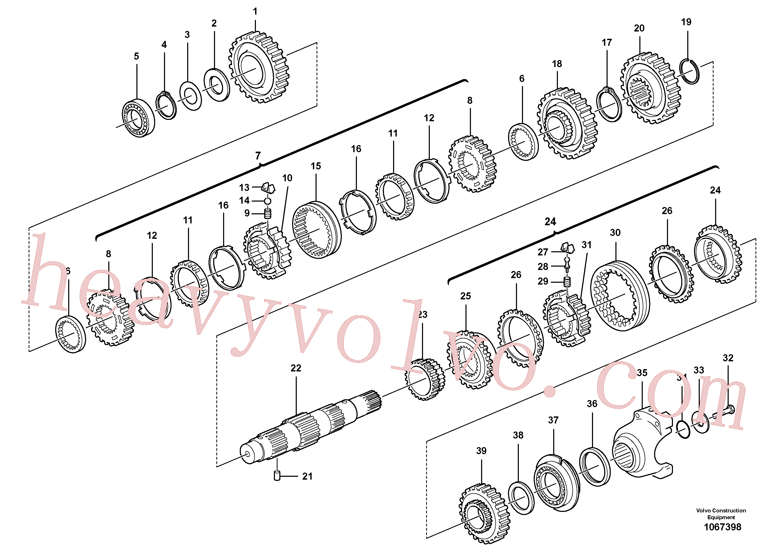 VOE11716669 for Volvo Secondary shaft(1067398 assembly)