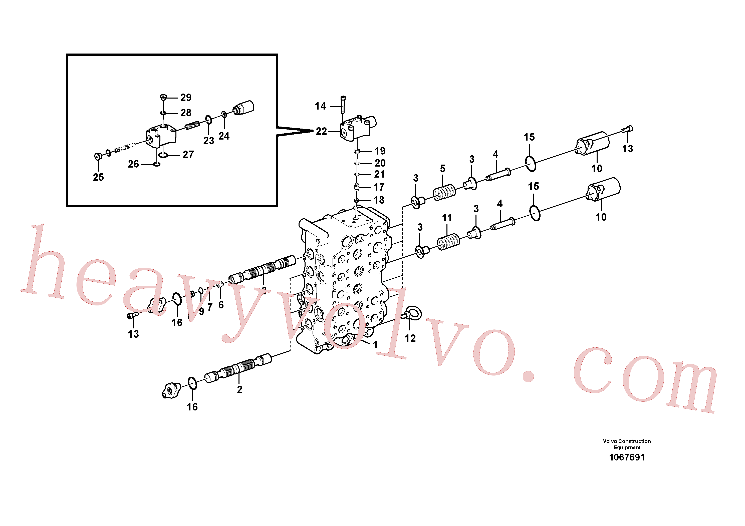 VOE14632335 for Volvo Main control valve(1067691 assembly)