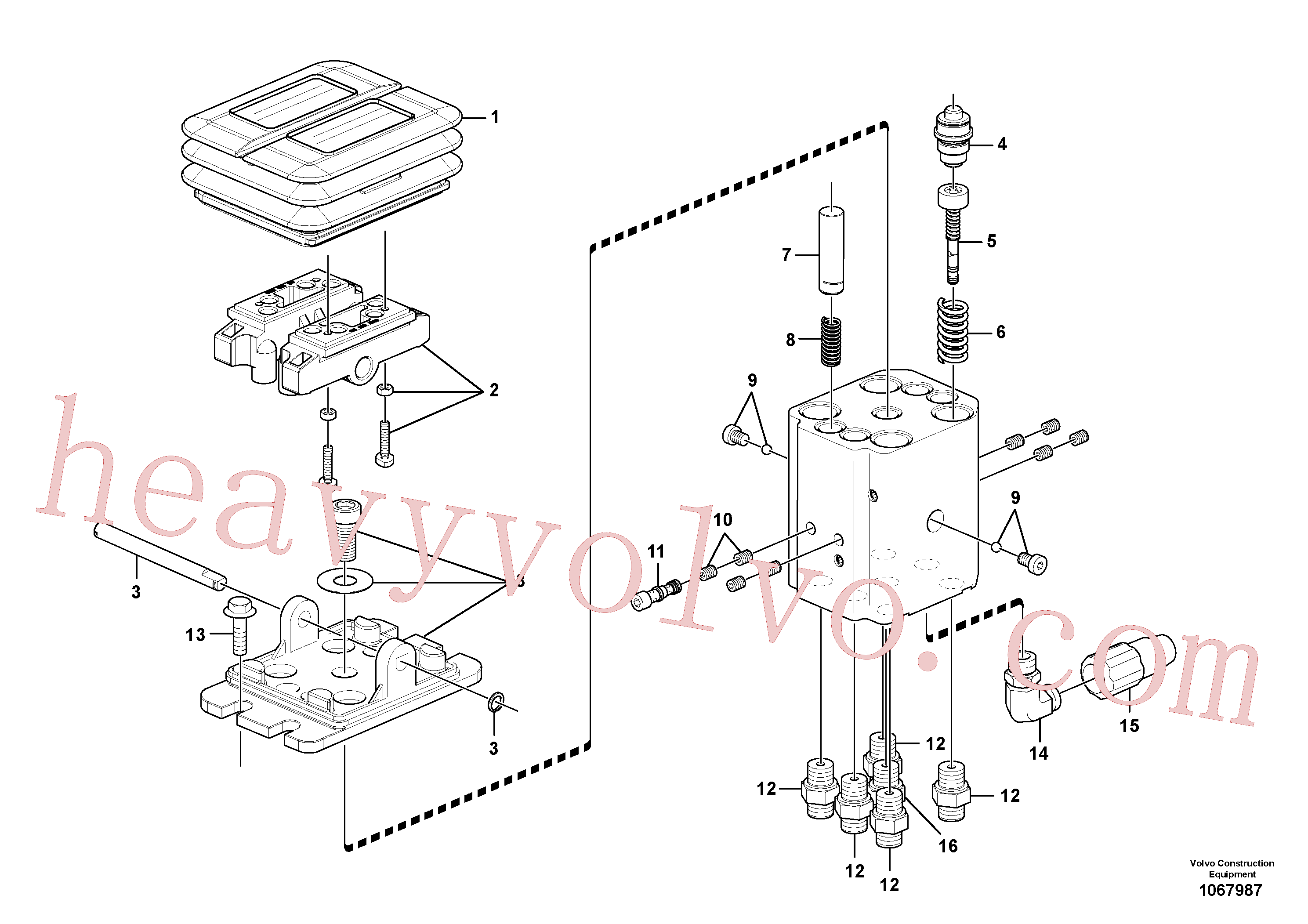 VOE15161426 for Volvo Remote control valve pedal, travel motor(1067987 assembly)