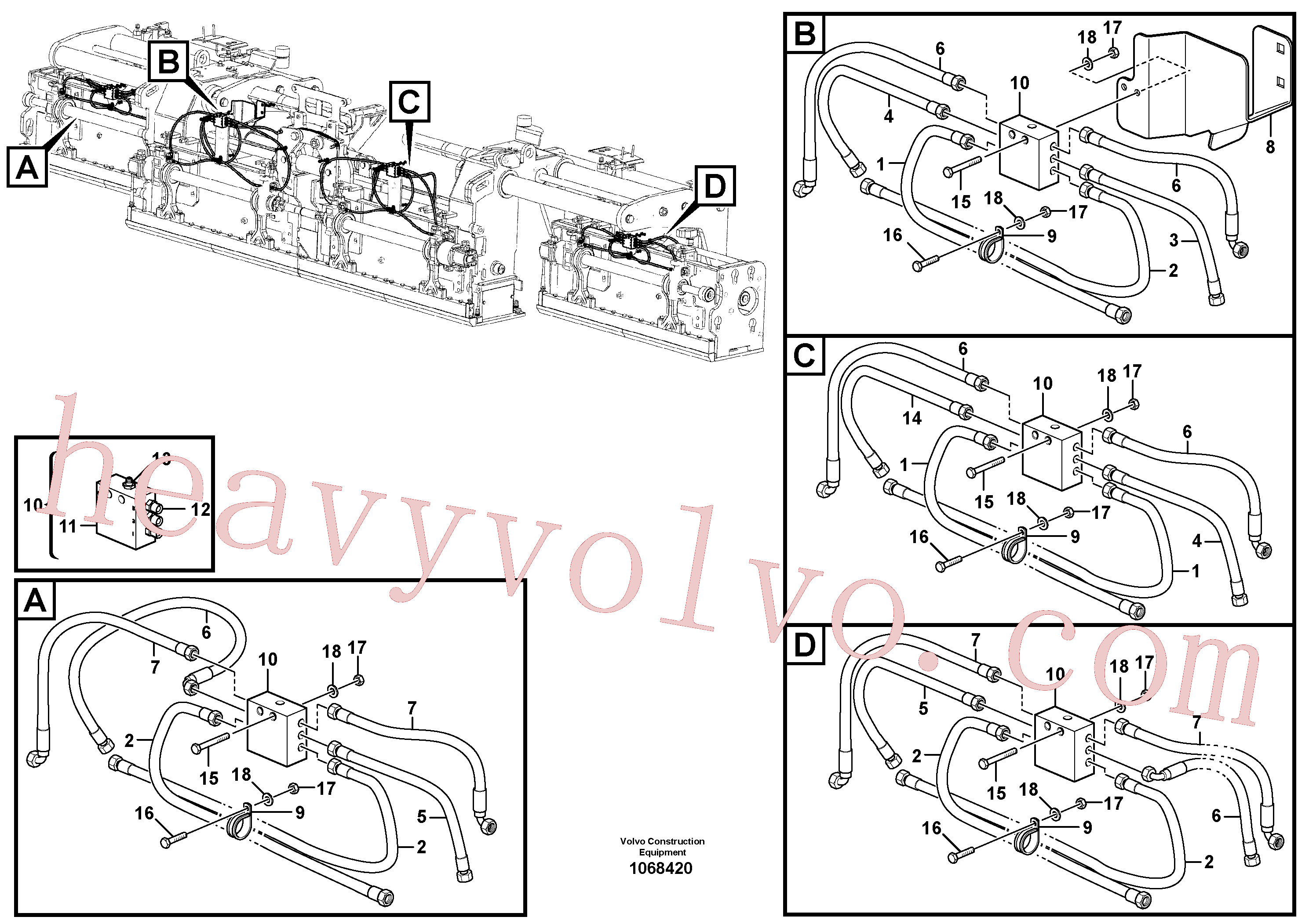 RM54624739 for Volvo Screed lubrication for basic and extendable screed(1068420 assembly)