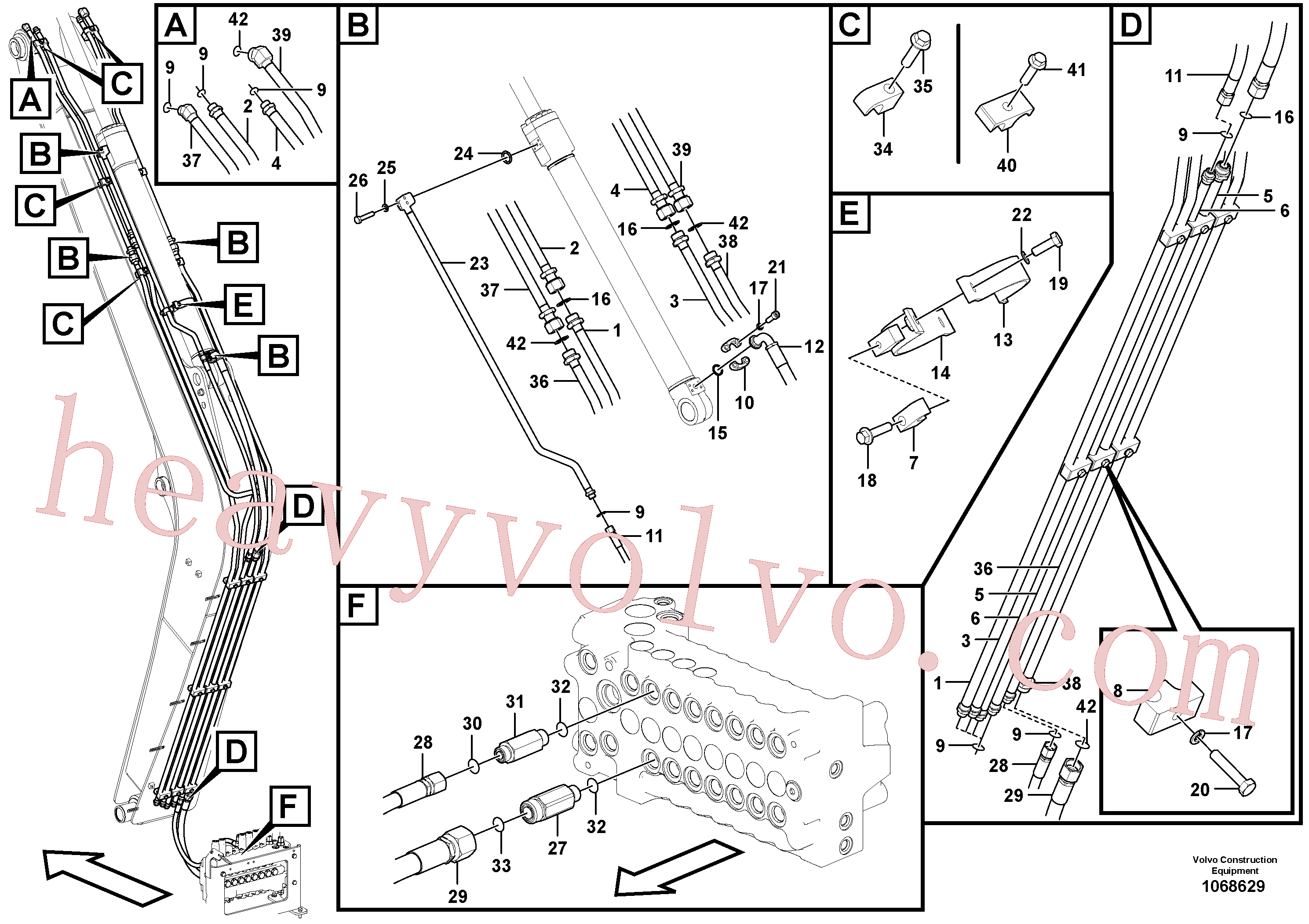 SA9419-11240 for Volvo Working hydraulic, hammer and shear for boom(1068629 assembly)