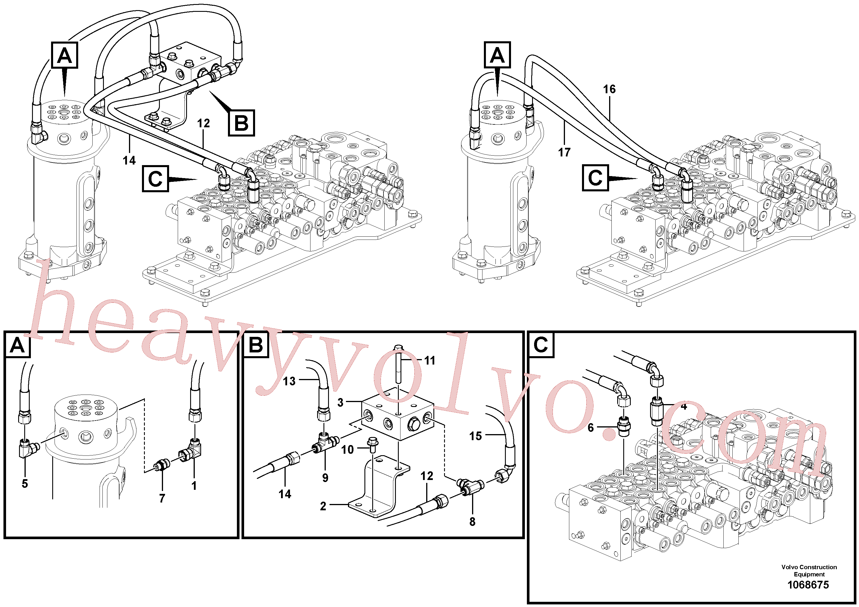 VOE936474 for Volvo Working hydraulics, dozer blade upper(1068675 assembly)