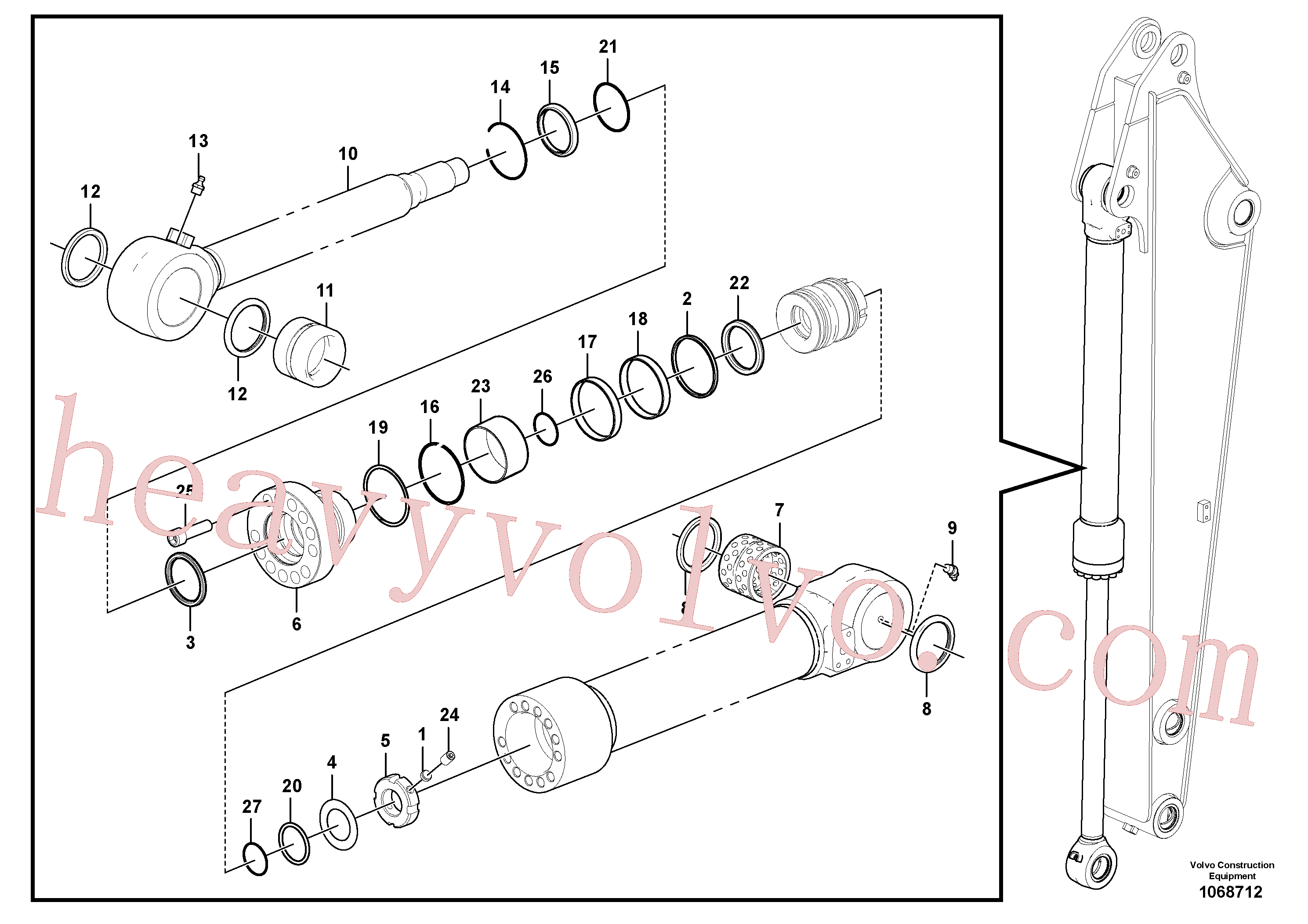 VOE14521348 for Volvo Bucket cylinder(1068712 assembly)