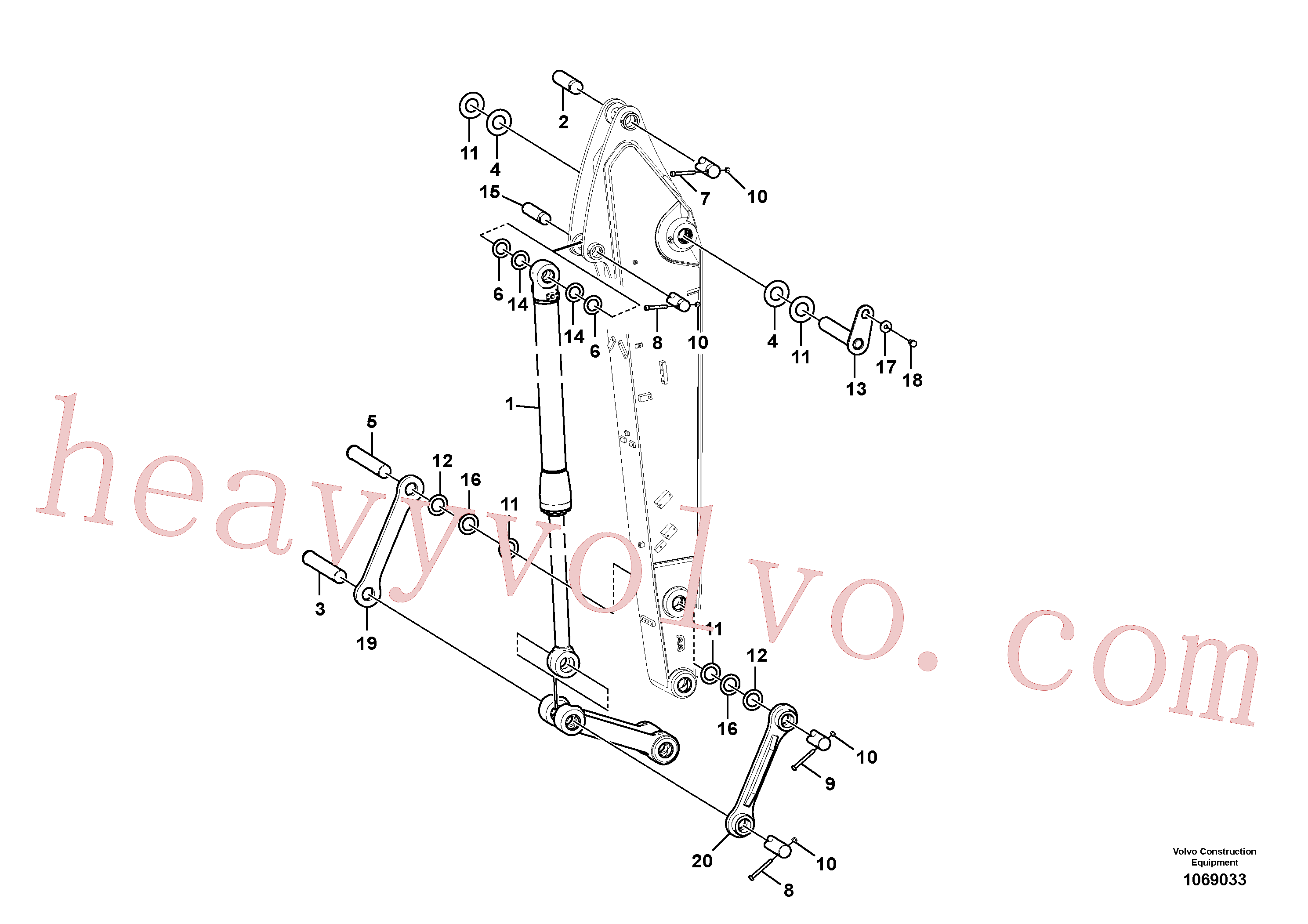 VOE14377926 for Volvo Links to dipper arm(1069033 assembly)