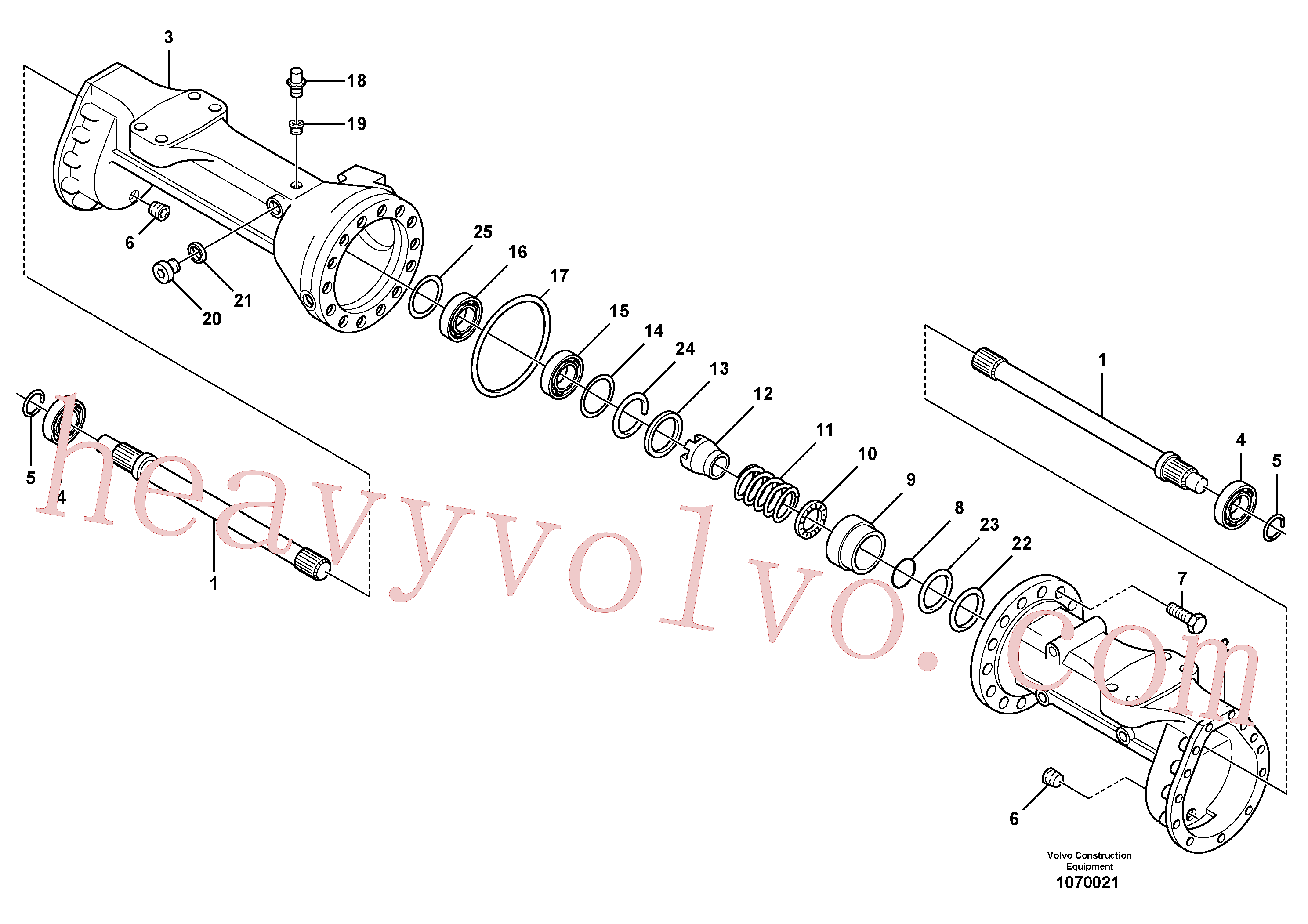 VOE17219521 for Volvo Housing - front axle, Housing - rear axle(1070021 assembly)