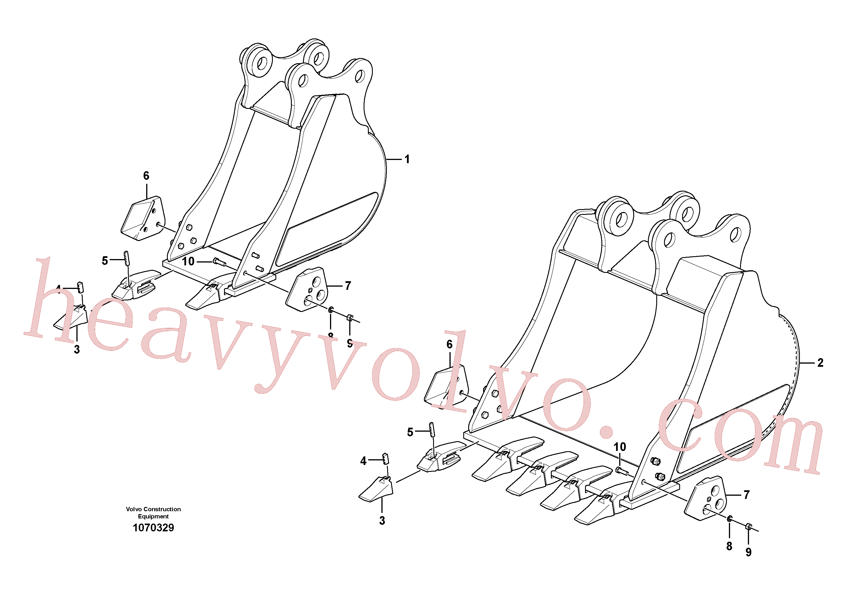 SA1070-23180 for Volvo Bucket(1070329 assembly)