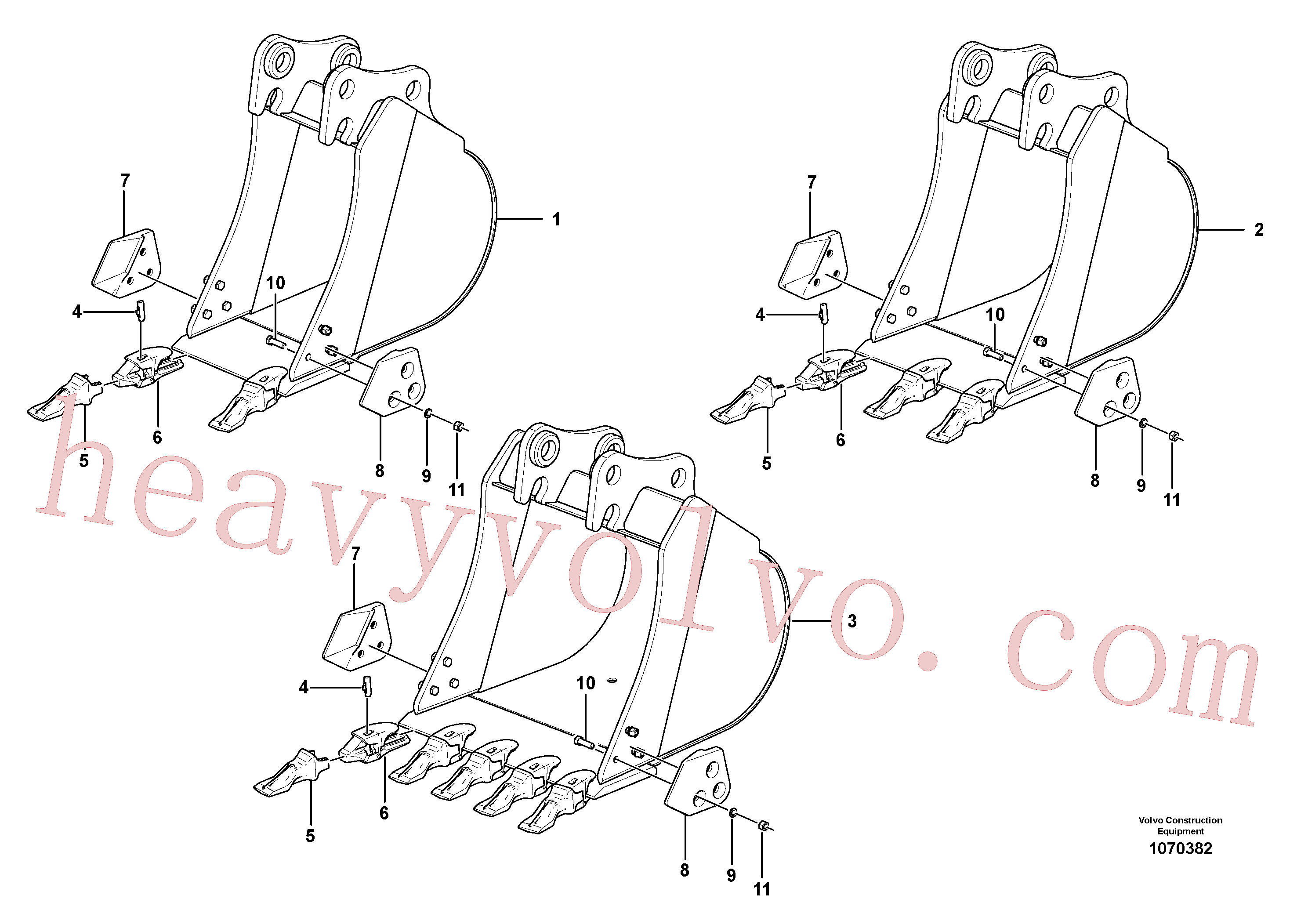 SA1070-23180 for Volvo Bucket(1070382 assembly)