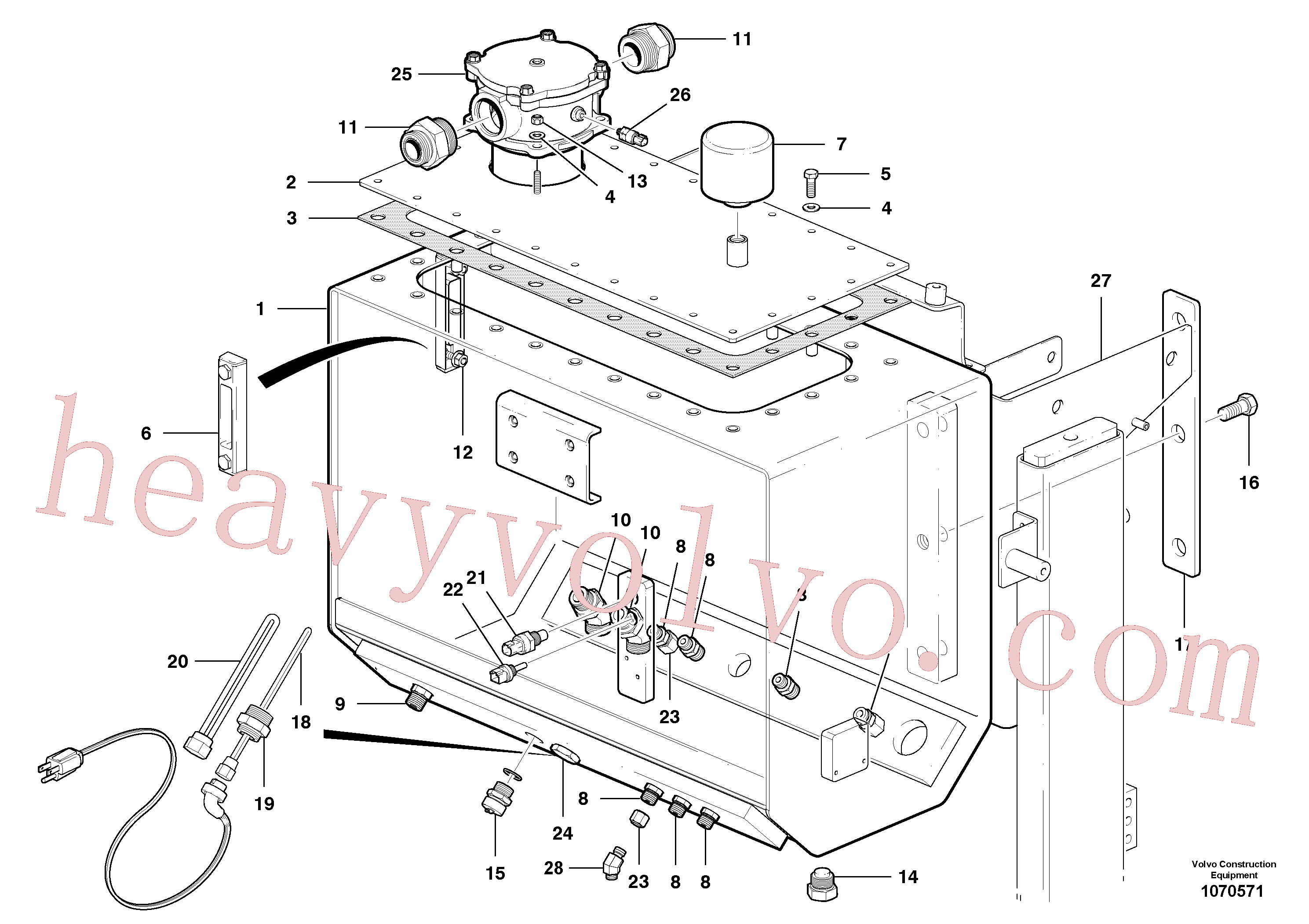 VOE938146 for Volvo Hydraulic oil tank(1070571 assembly)