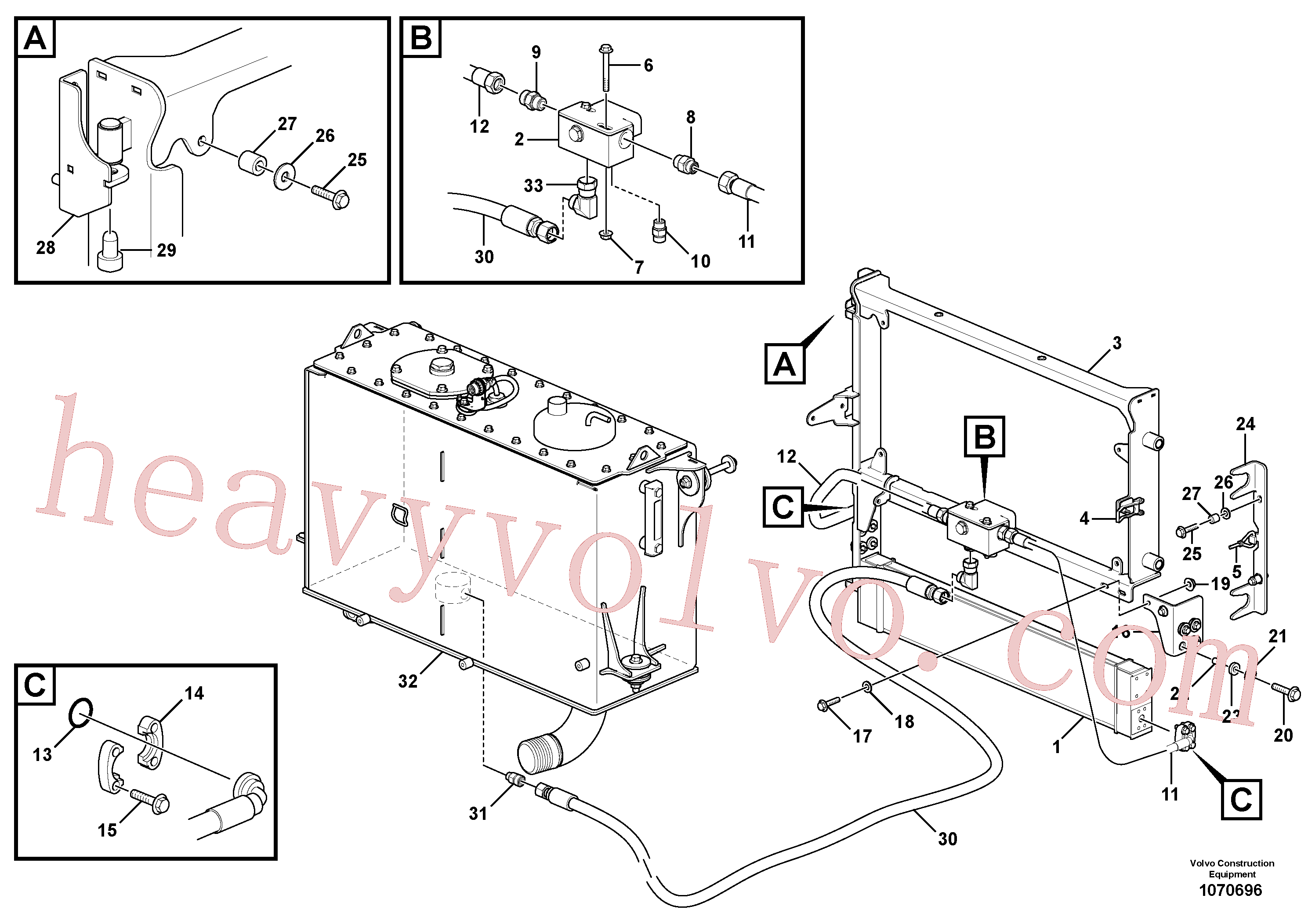 VOE990741 for Volvo Oil cooler with hoses(1070696 assembly)