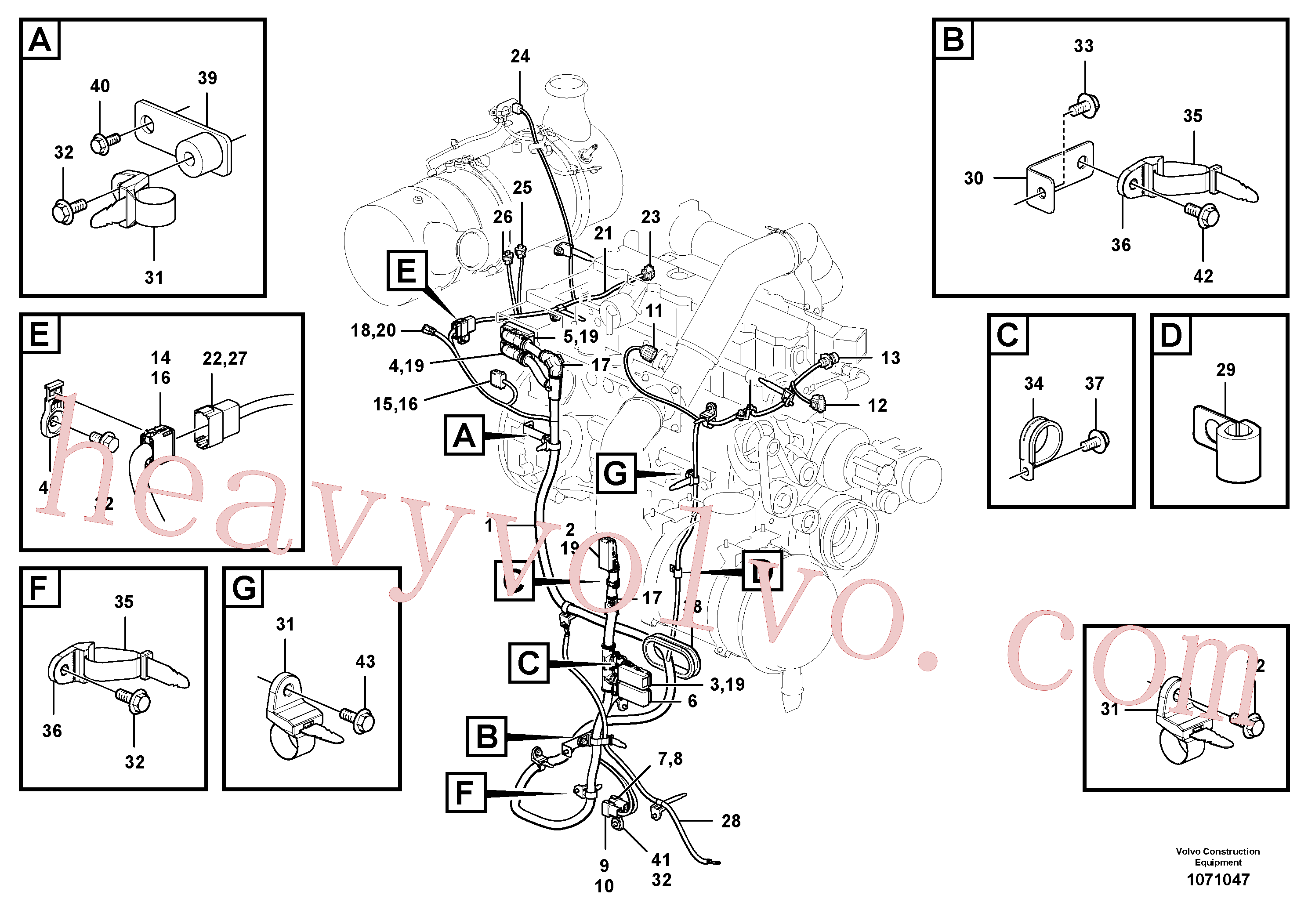 VOE11428051 for Volvo Cable harness, Emission After-treatment(1071047 assembly)