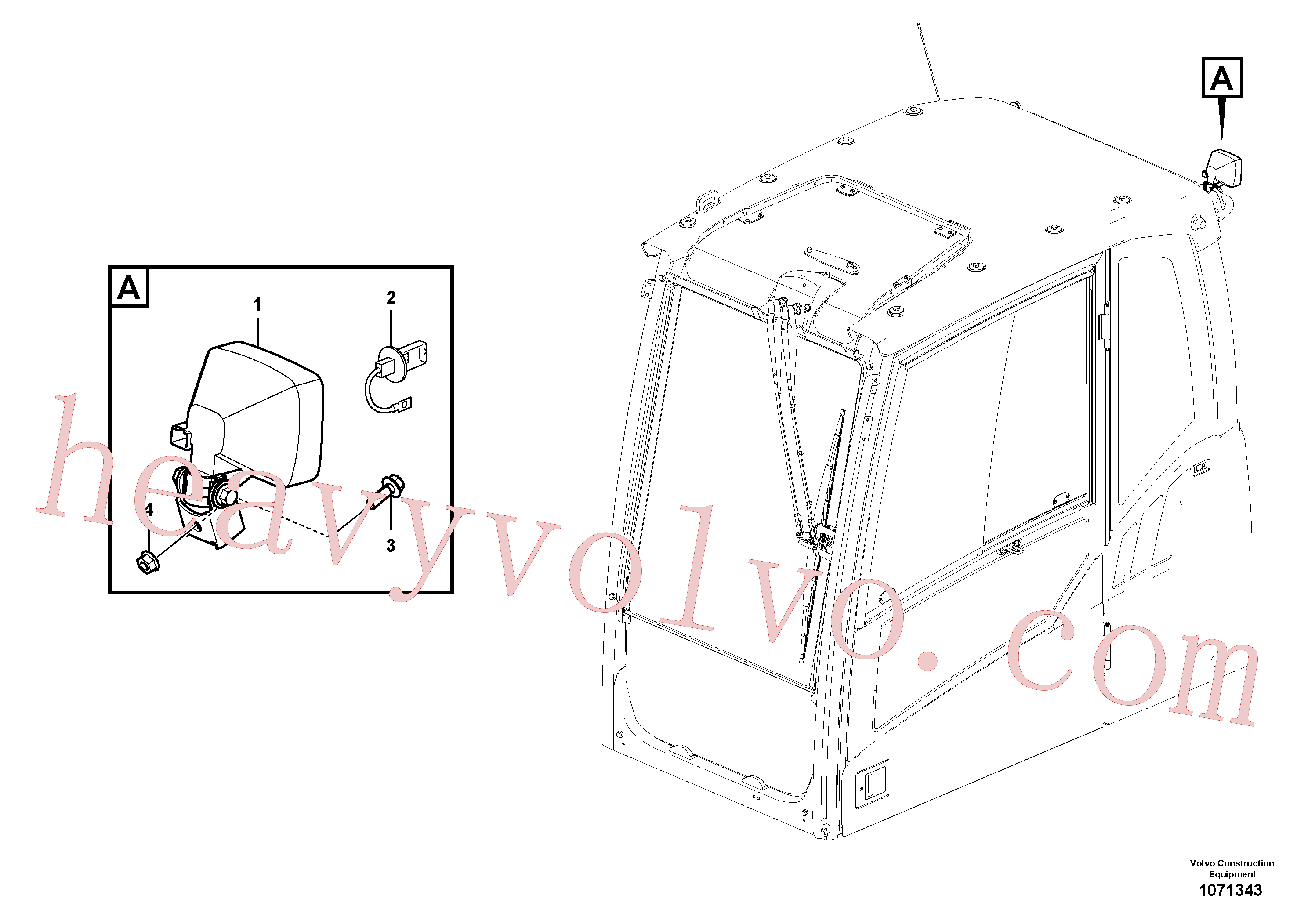 CH63378 for Volvo Work lights, extra(1071343 assembly)