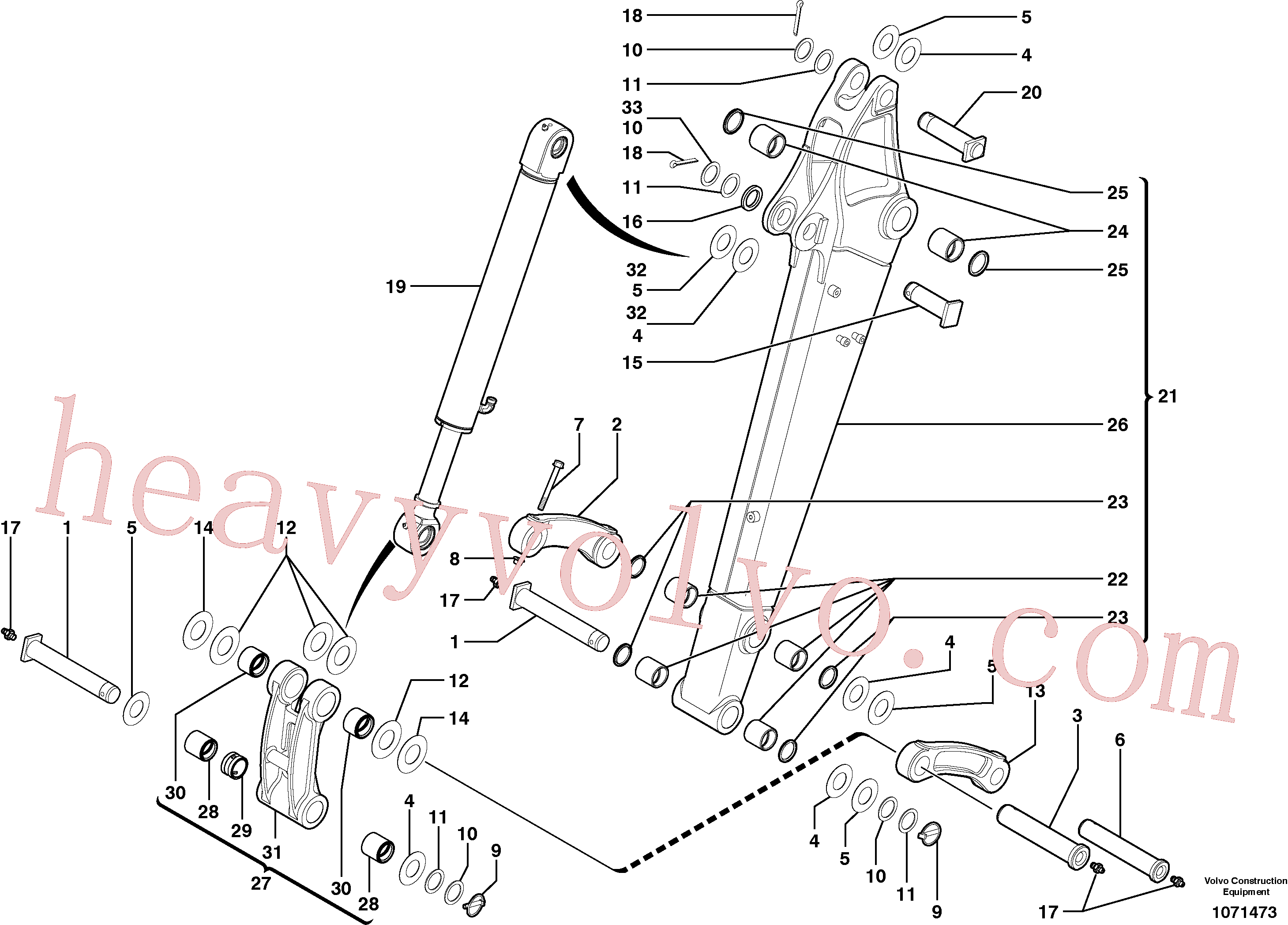 VOE11802238 for Volvo Dipper arm(1071473 assembly)