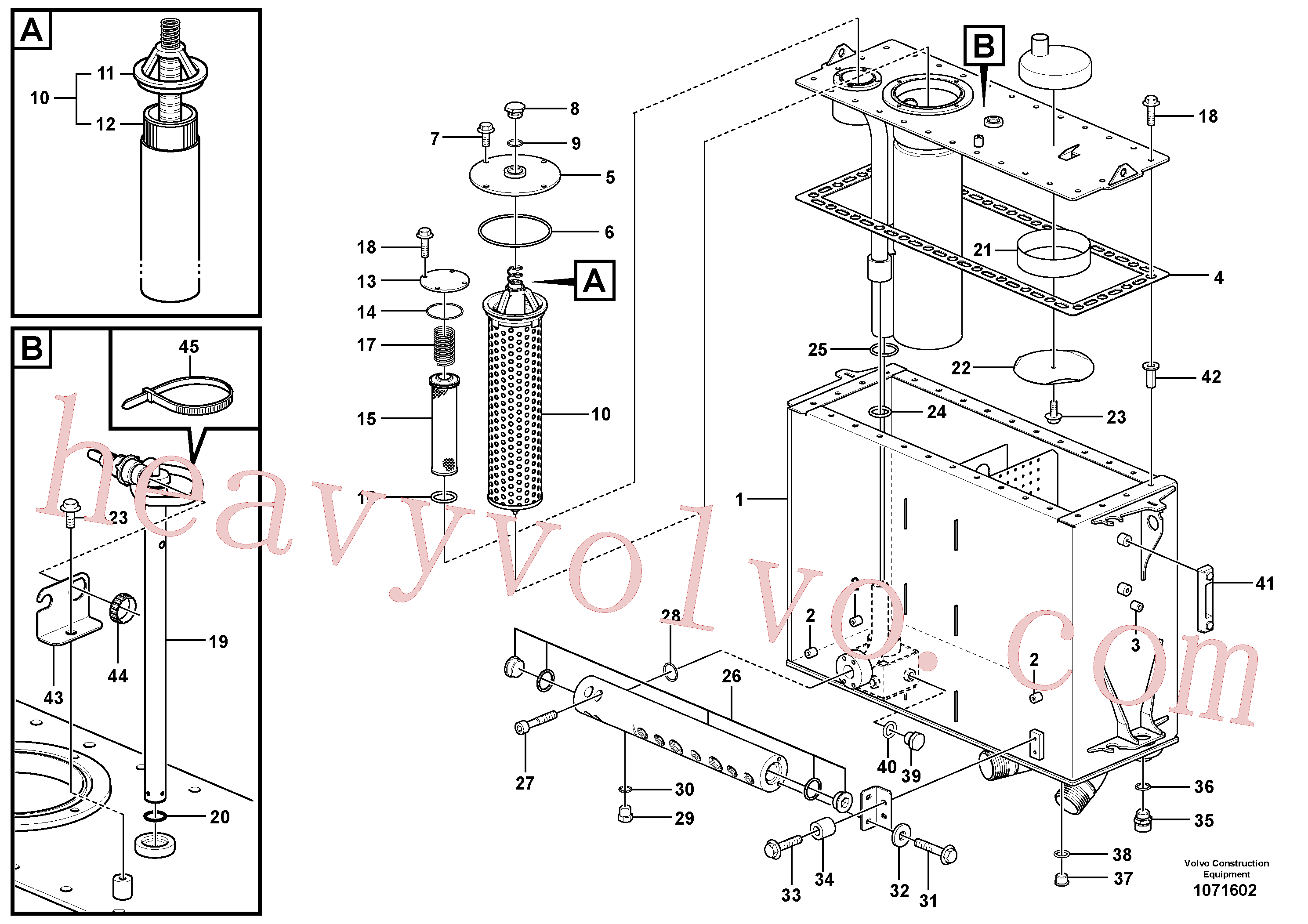 VOE984647 for Volvo Hydraulic oil tank(1071602 assembly)